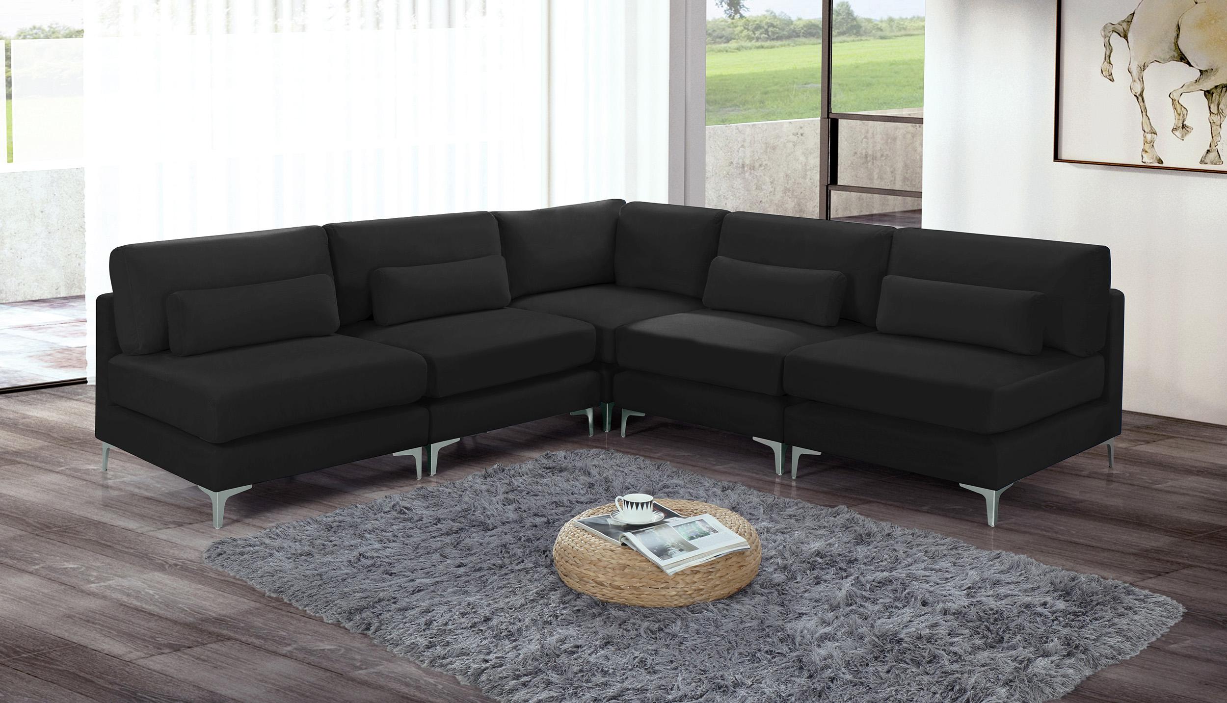 

    
Black Velvet Modular Sectional Sofa JULIA 605Black-Sec5B Meridian Contemporary
