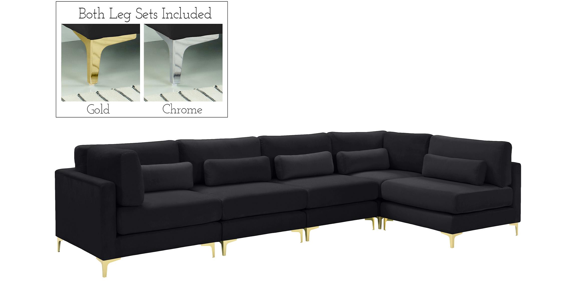 

    
Black Velvet 605Black-Sec5D Modular Sectional Sofa JULIA Meridian Contemporary
