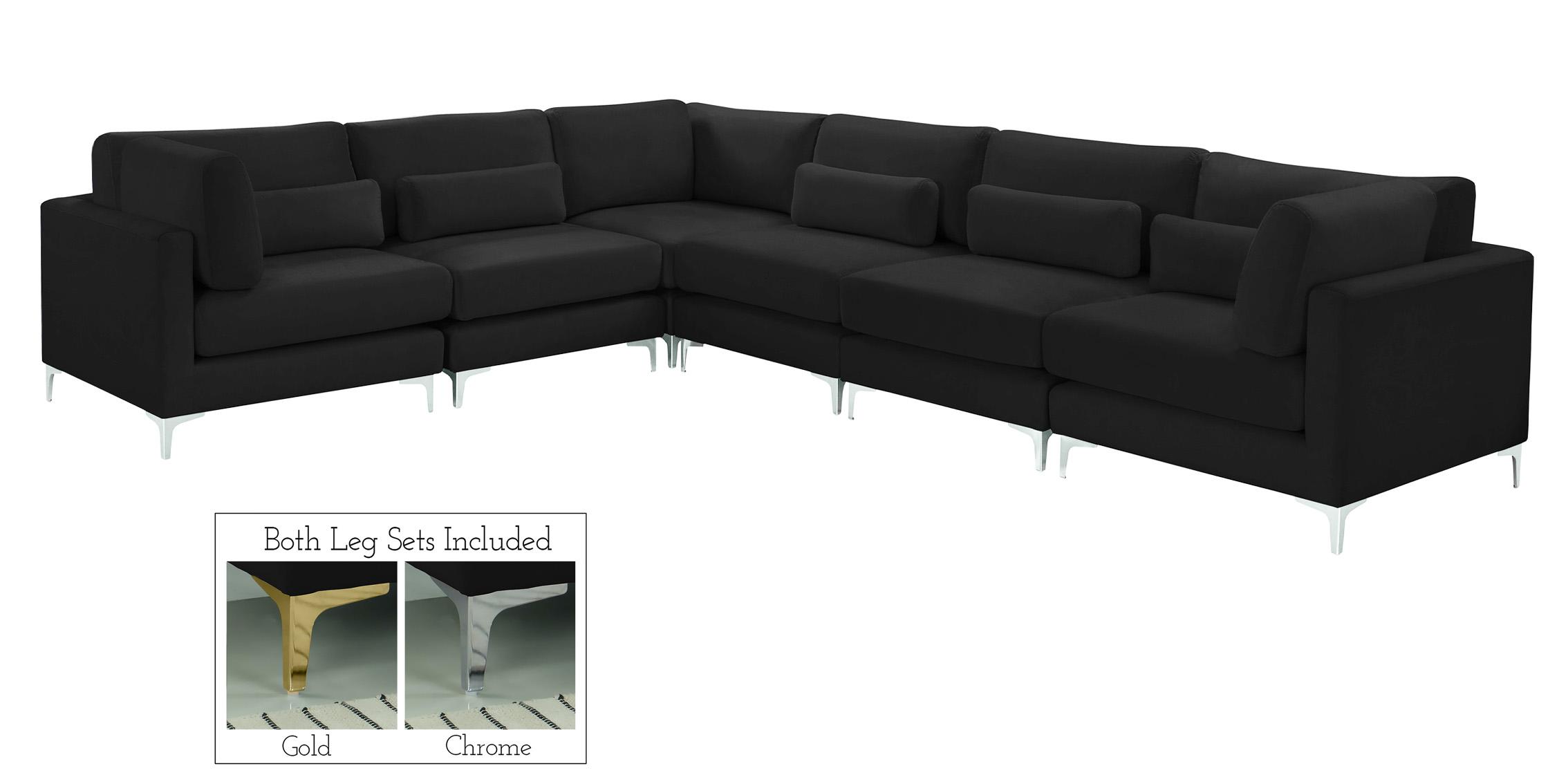 

    
Black Velvet Modular Sectional Sofa JULIA 605Black-Sec6A Meridian Contemporary
