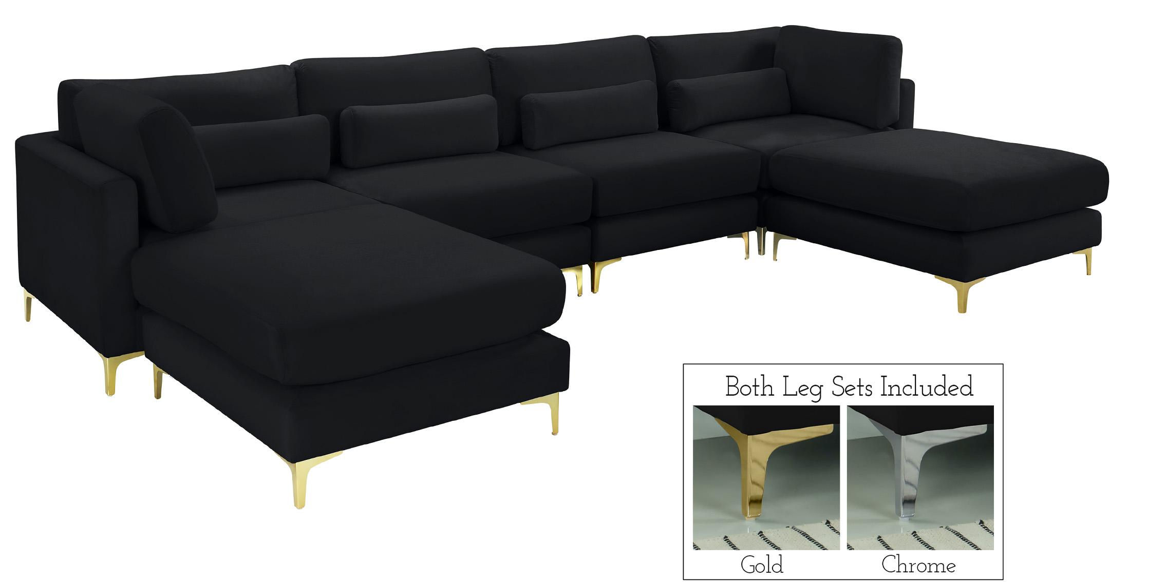 

    
Black Velvet Modular Sectional Sofa JULIA 605Black-Sec6B Meridian Contemporary
