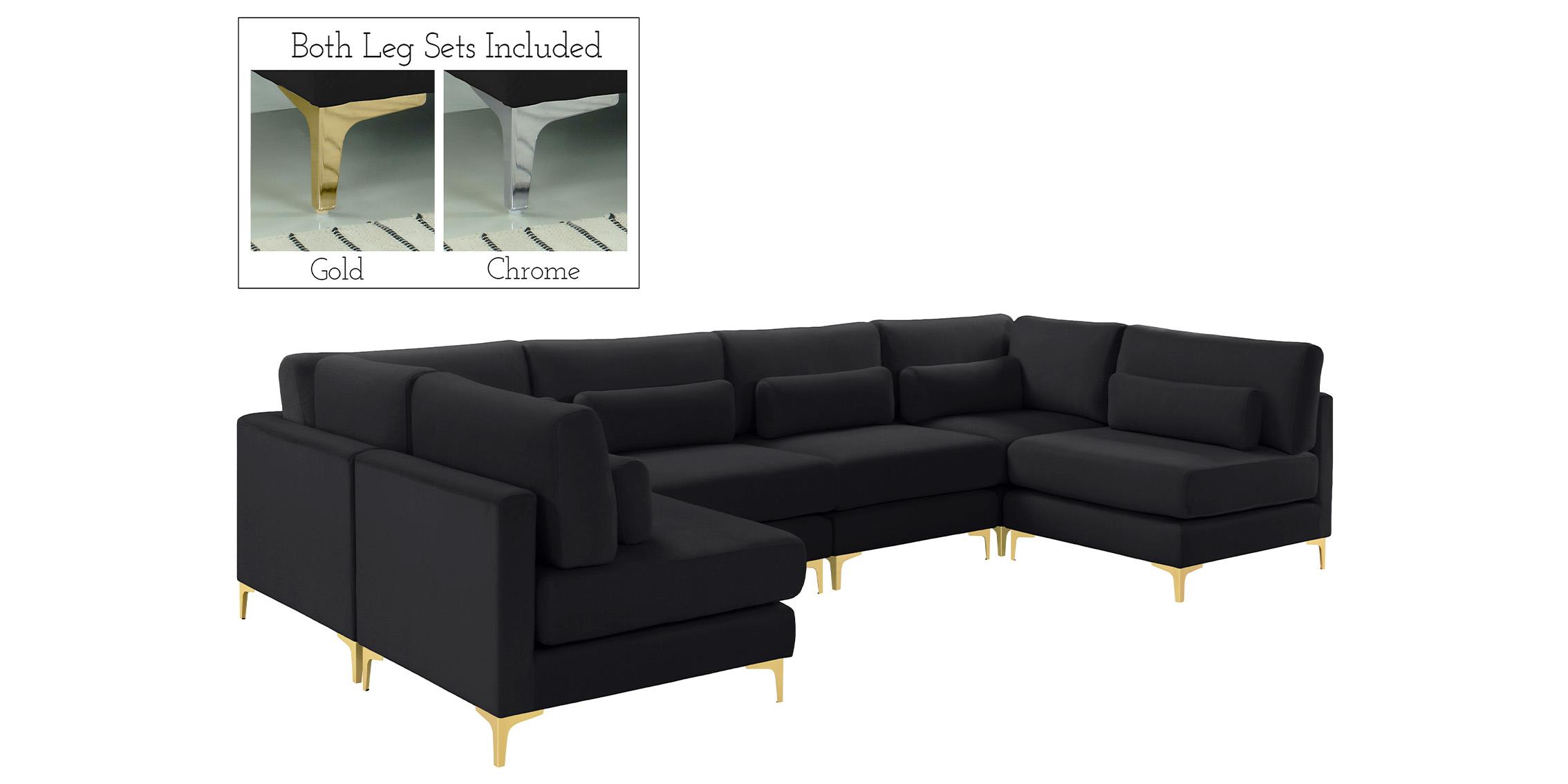 

    
Black Velvet 605Black-Sec6C Modular Sectional Sofa JULIA Meridian Contemporary
