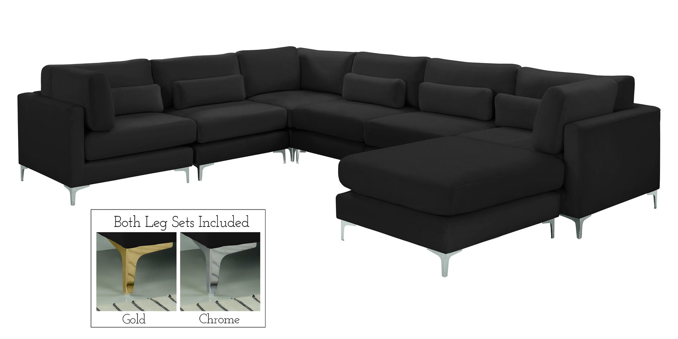 

    
Black Velvet Modular Sectional Sofa JULIA 605Black-Sec7A Meridian Contemporary
