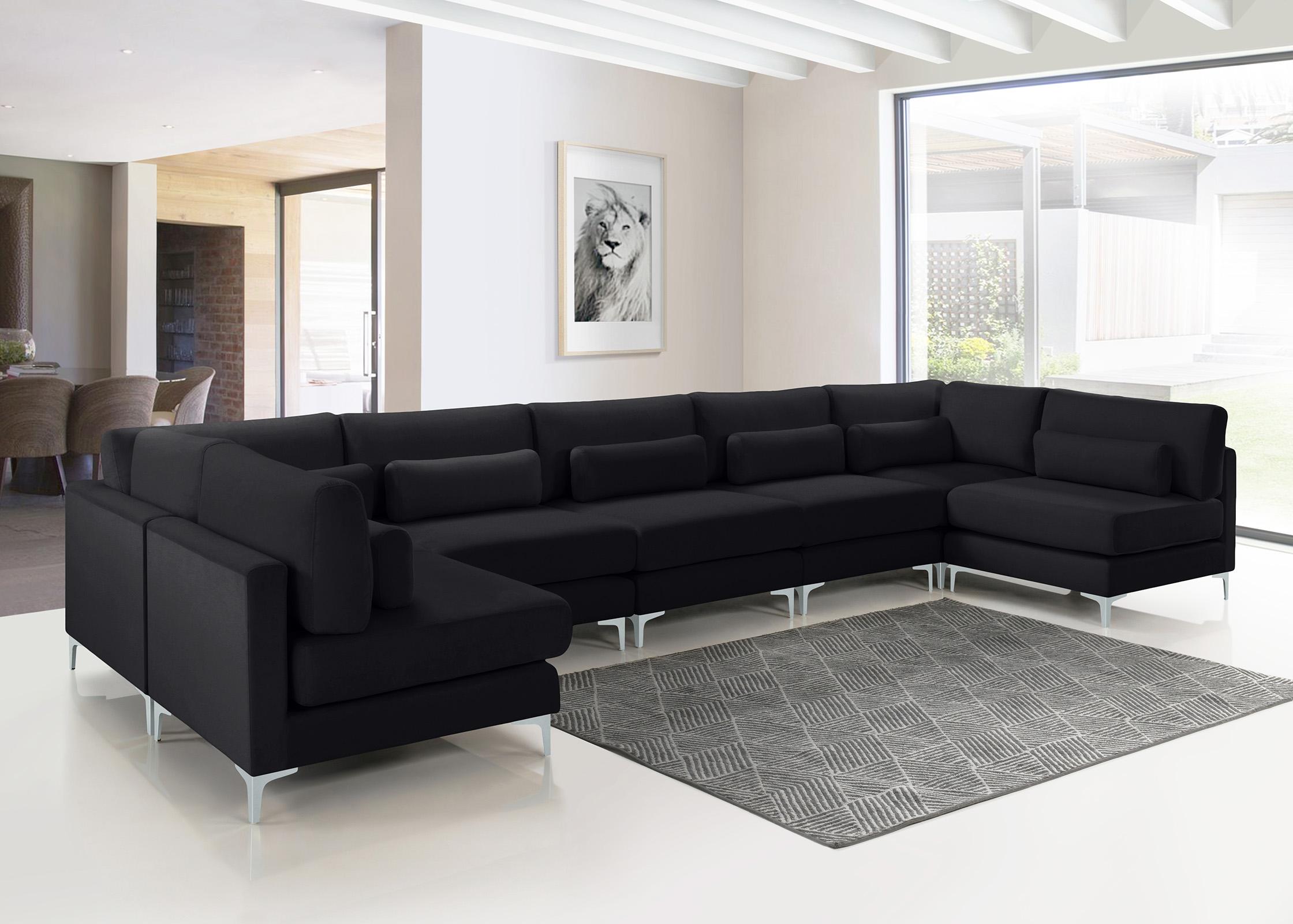 

    
Black Velvet 605Black-Sec7B Modular Sectional Sofa JULIA Meridian Contemporary
