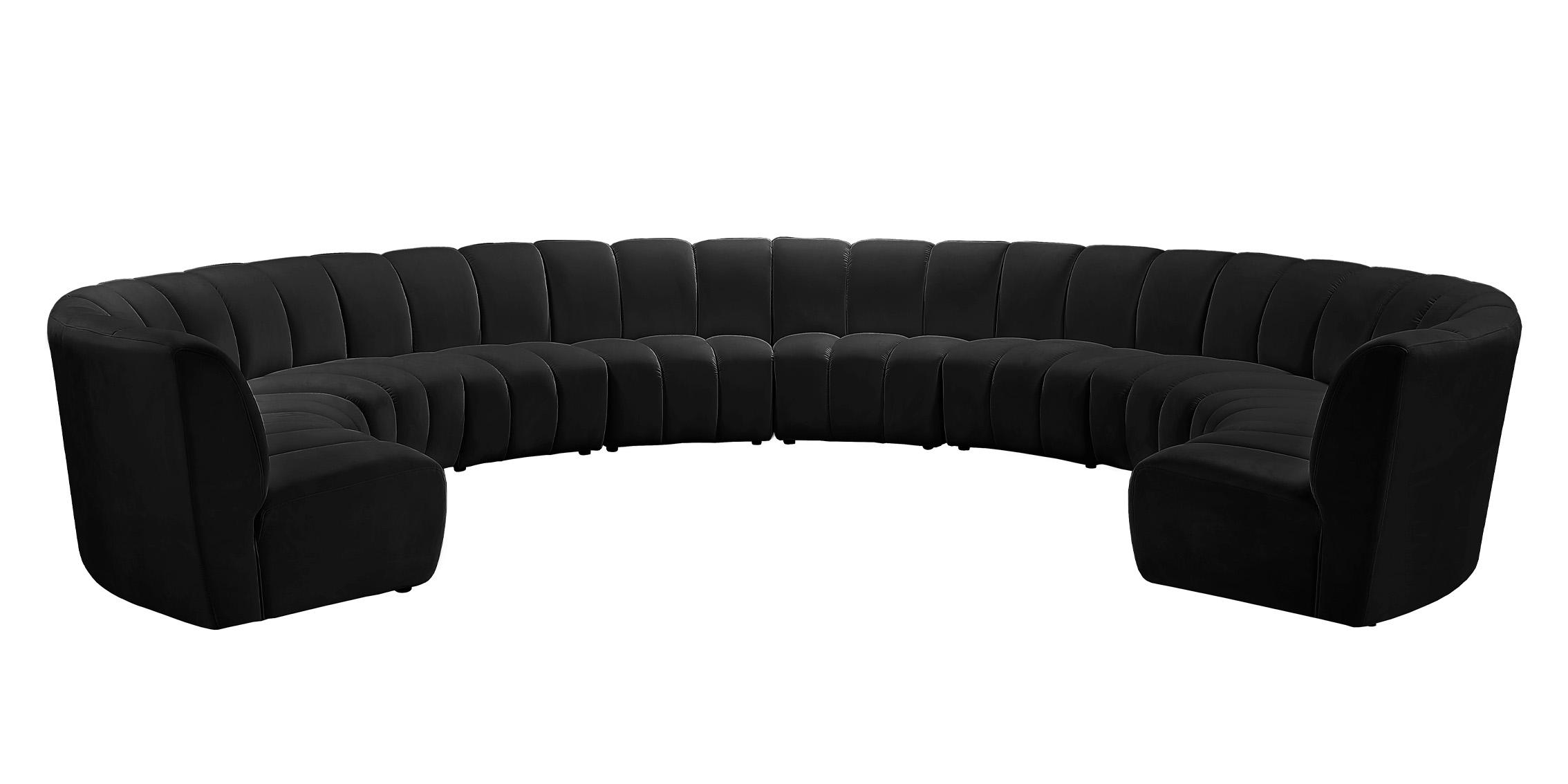 

    
638Black-10PC Black Velvet Modular Sectional Sofa INFINITY 638Black-10PC Meridian Modern
