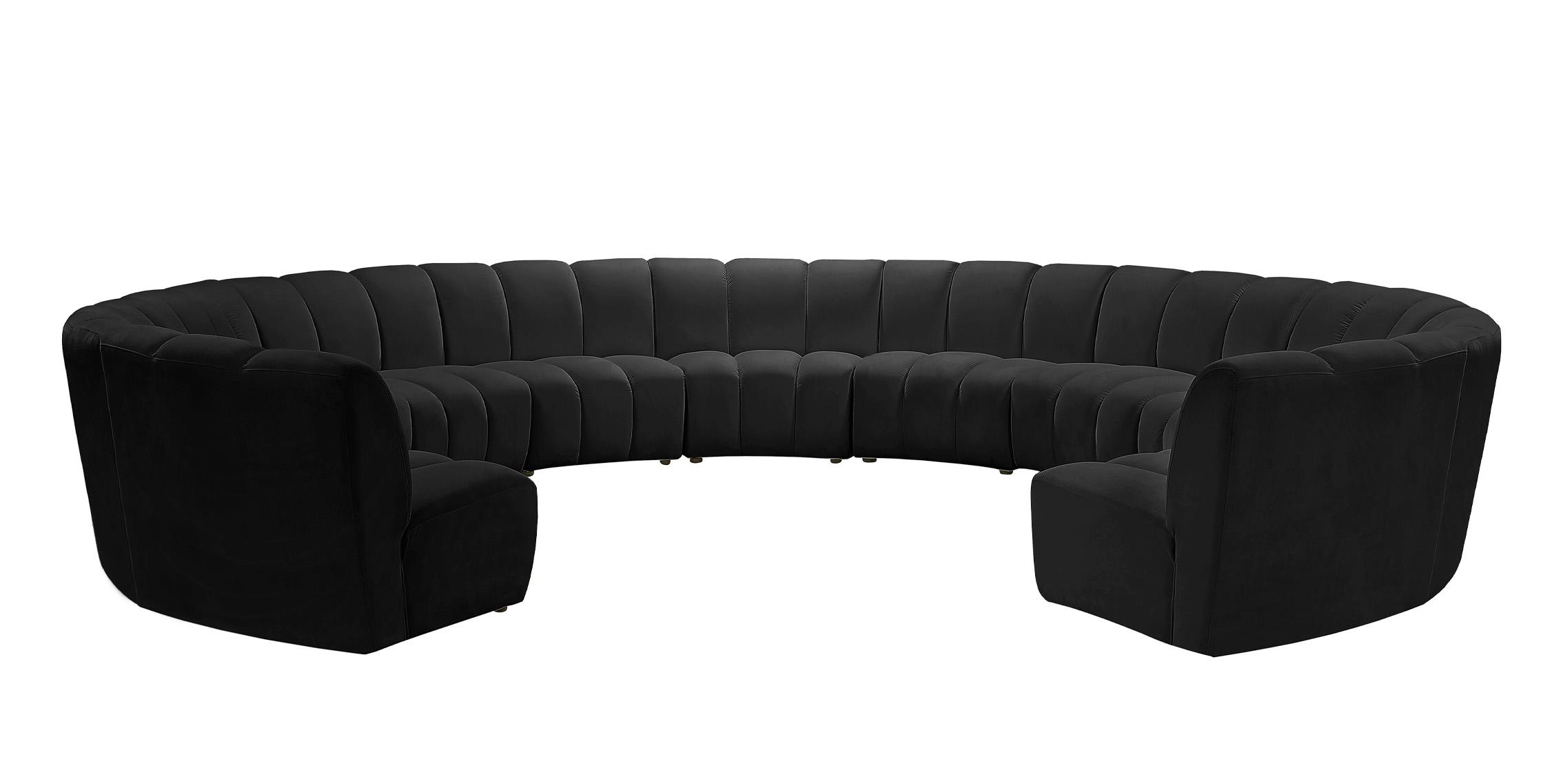 

        
Meridian Furniture INFINITY 638Black-11PC Modular Sectional Sofa Black Velvet 753359803579
