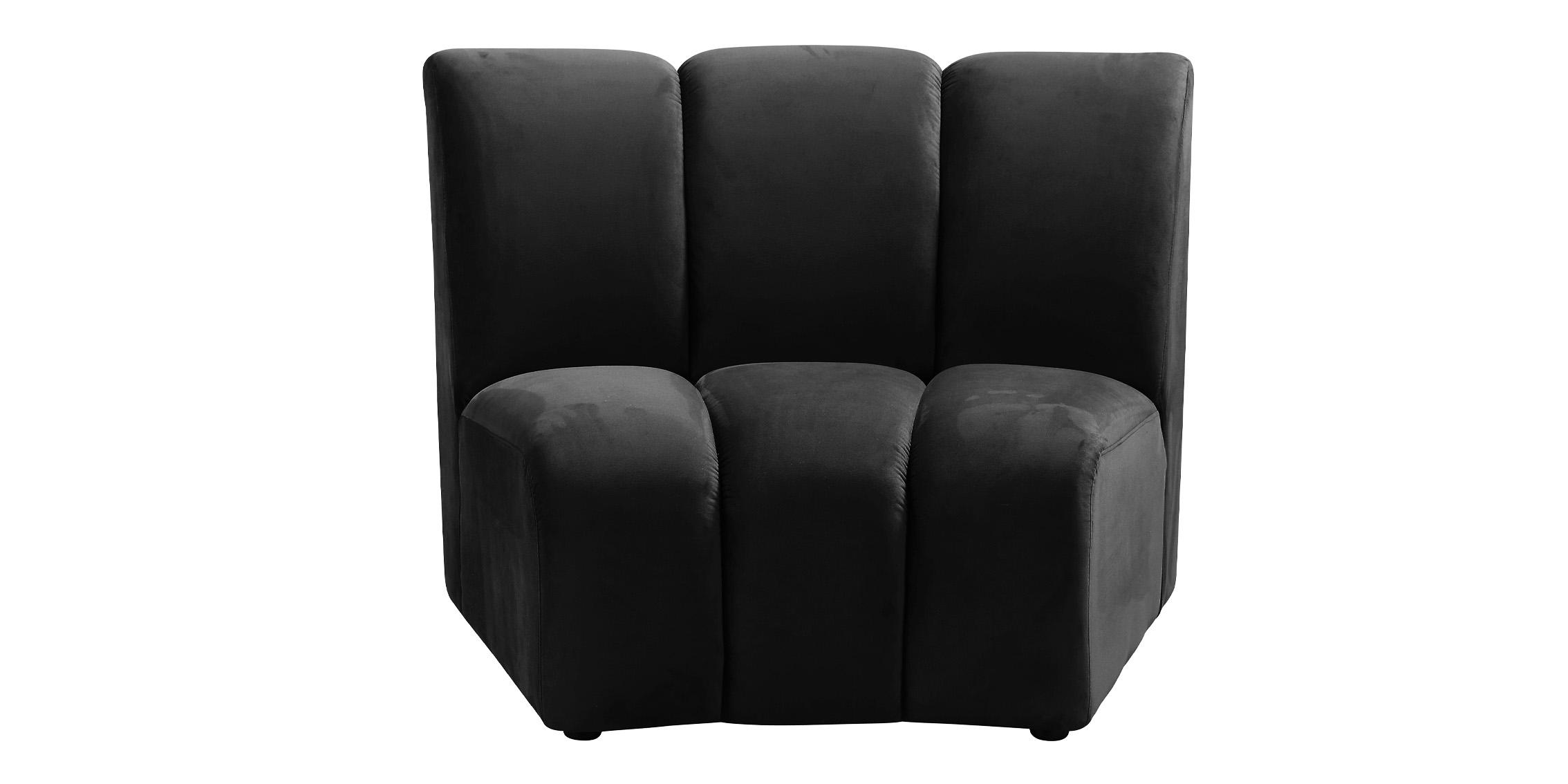 

    
 Order  Black Velvet Modular Sectional Sofa INFINITY 638Black-5PC Meridian Modern
