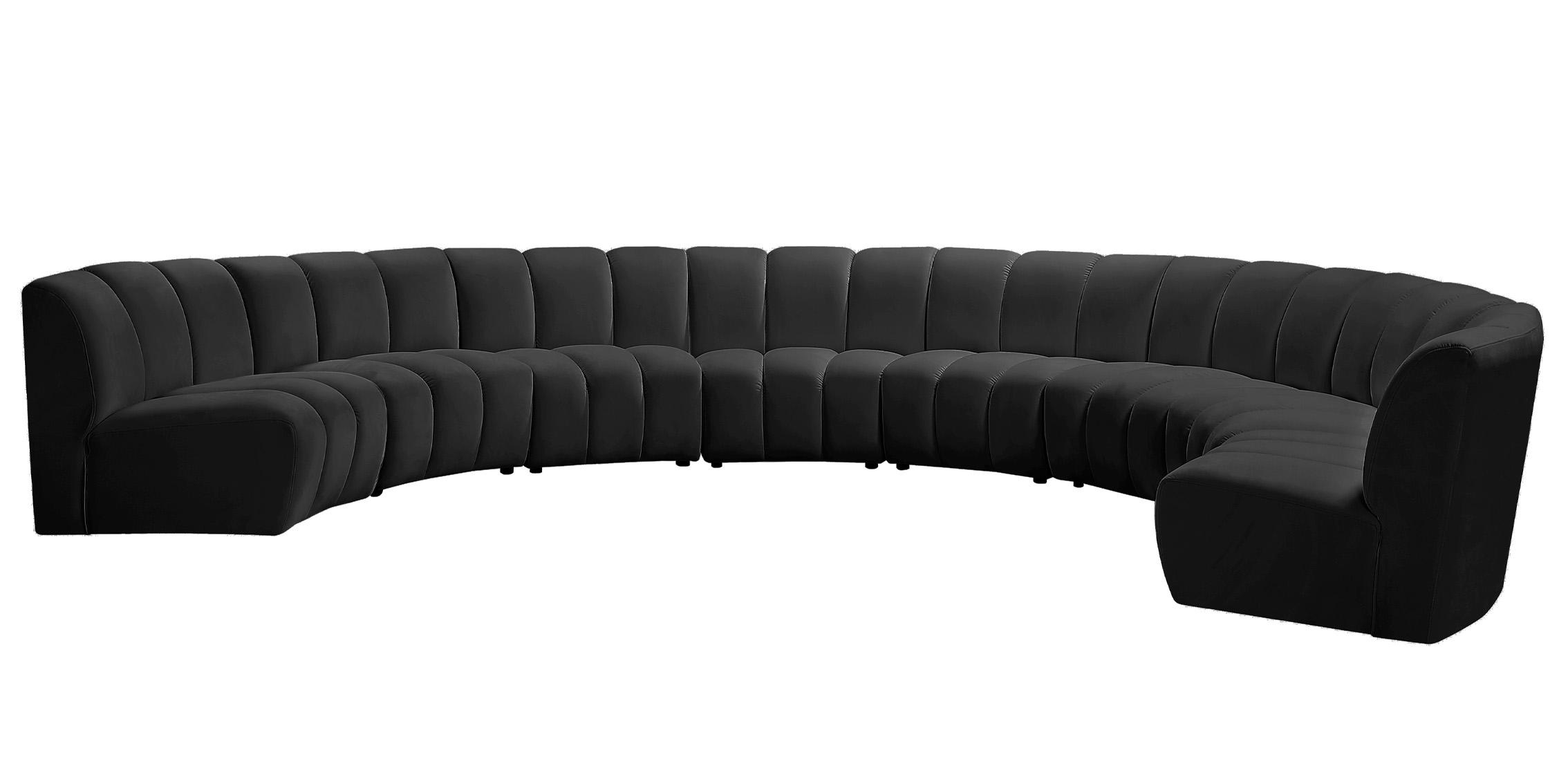 

        
Meridian Furniture INFINITY 638Black-8PC Modular Sectional Sofa Black Velvet 753359803548
