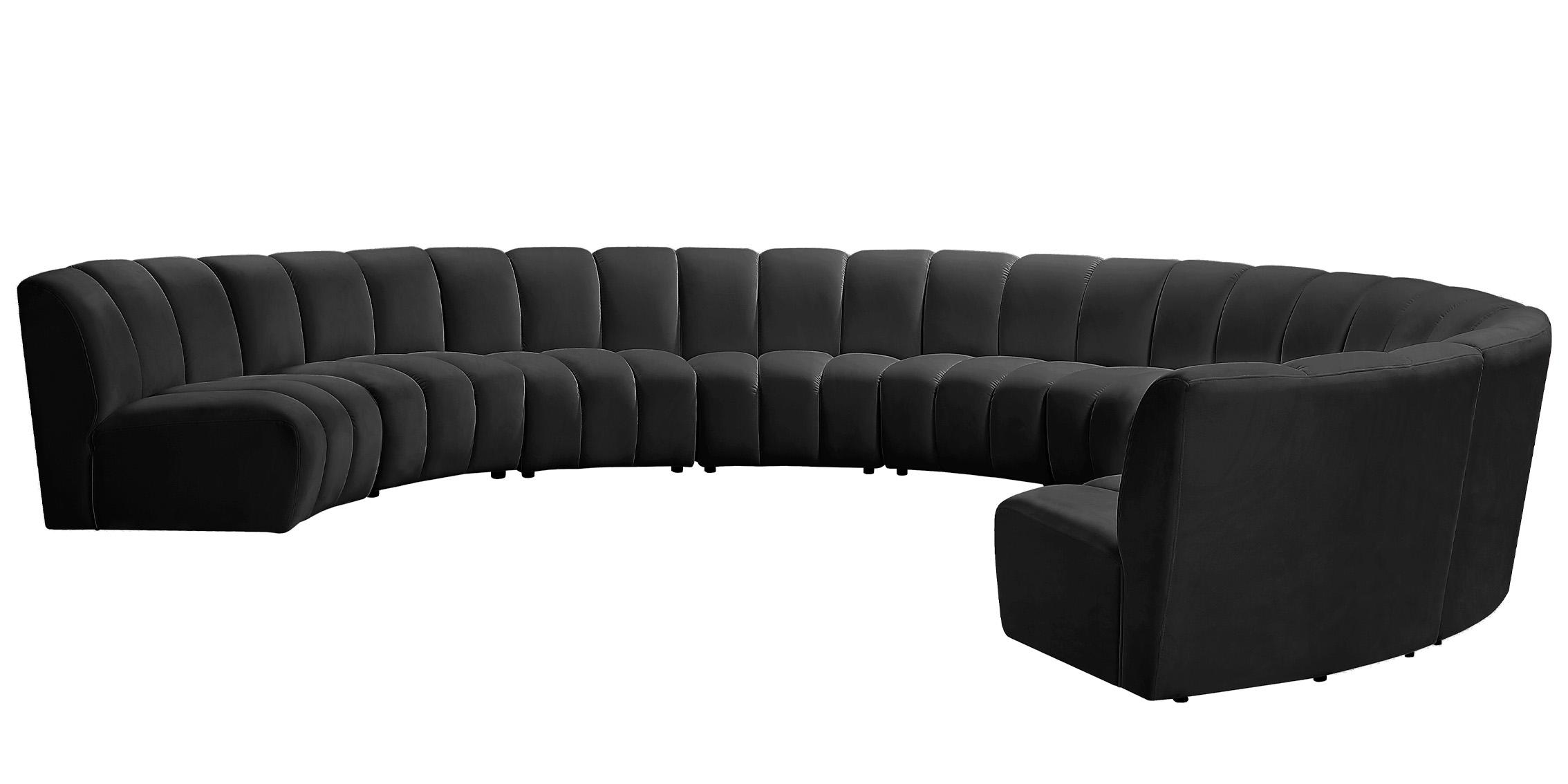 

        
Meridian Furniture INFINITY 638Black-9PC Modular Sectional Sofa Black Velvet 753359803555

