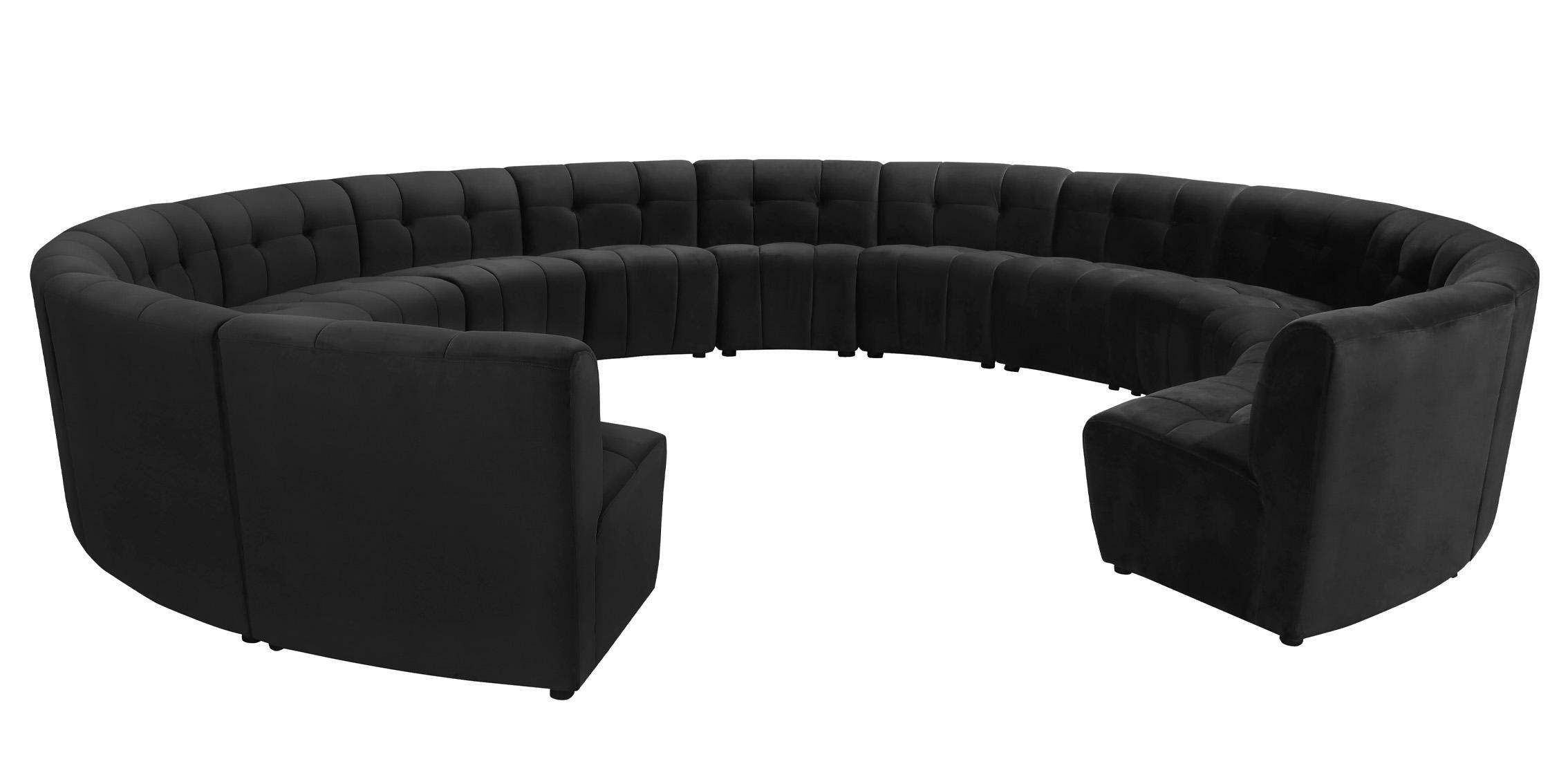 

        
Meridian Furniture LIMITLESS 645Black-14PC Modular Sectional Sofa Black Velvet 753359807287
