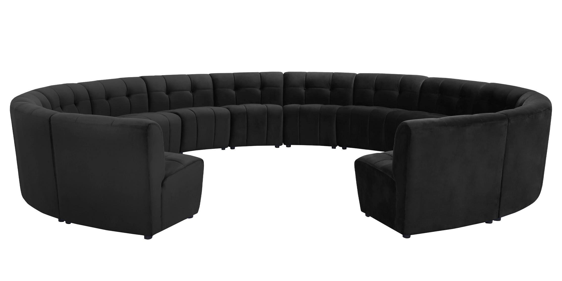 

    
Black Velvet Modular Sectional Sofa LIMITLESS 645Black-14PC Meridian Modern
