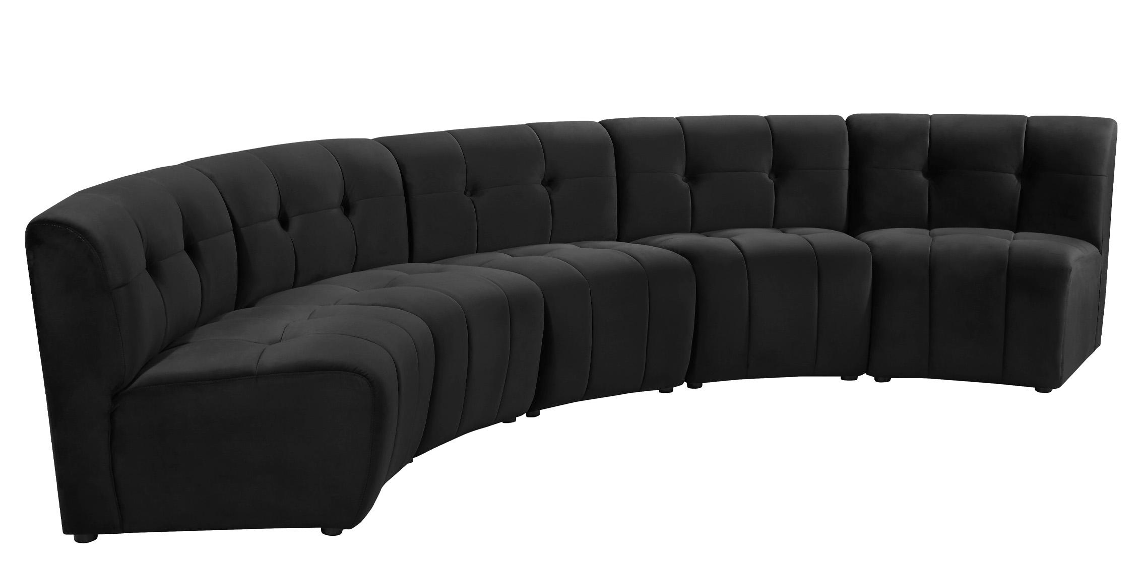 

        
Meridian Furniture LIMITLESS 645Black-5PC Modular Sectional Sofa Black Velvet 753359808178
