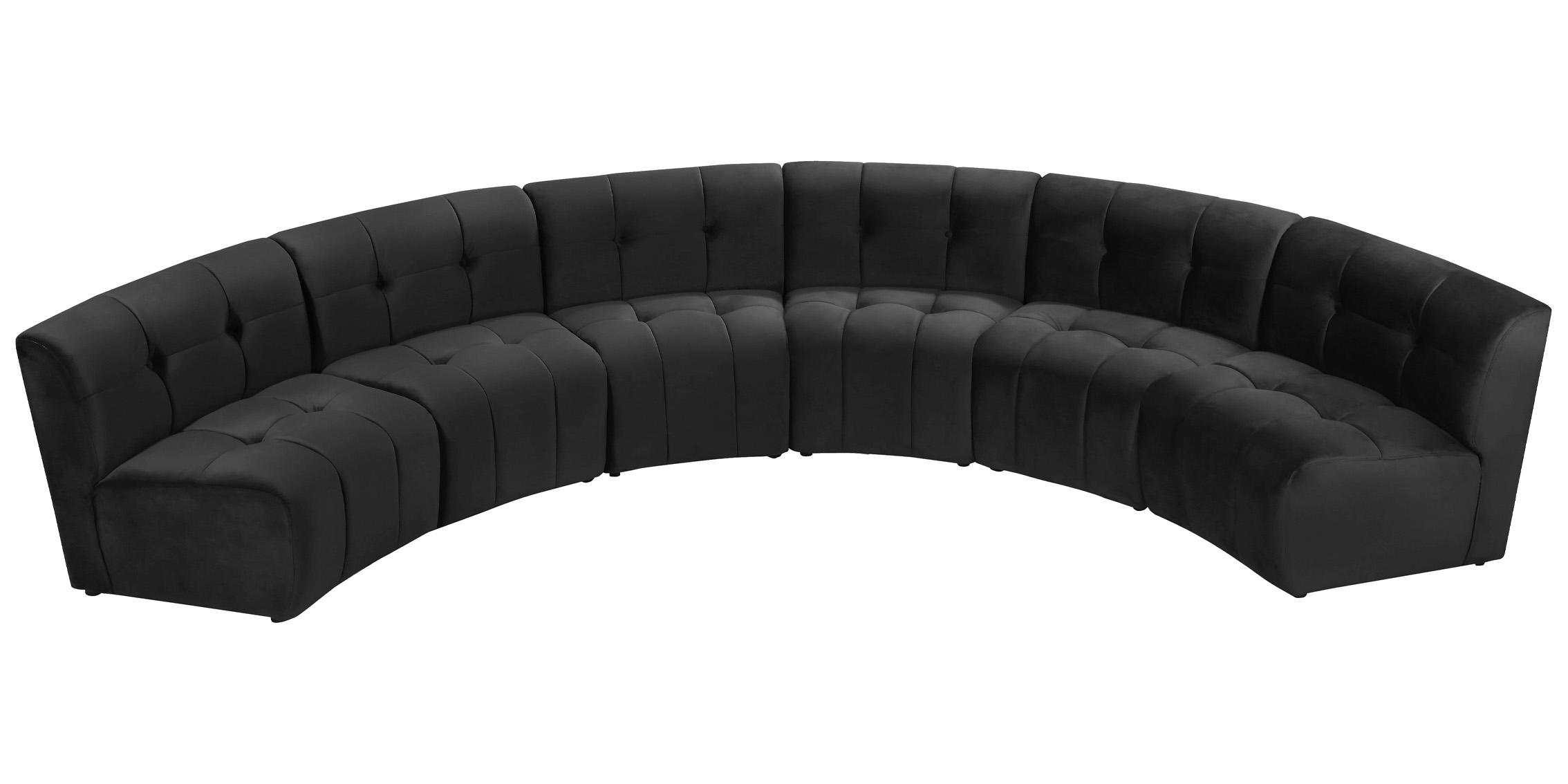 

        
Meridian Furniture LIMITLESS 645Black-6PC Modular Sectional Sofa Black Velvet 753359808185
