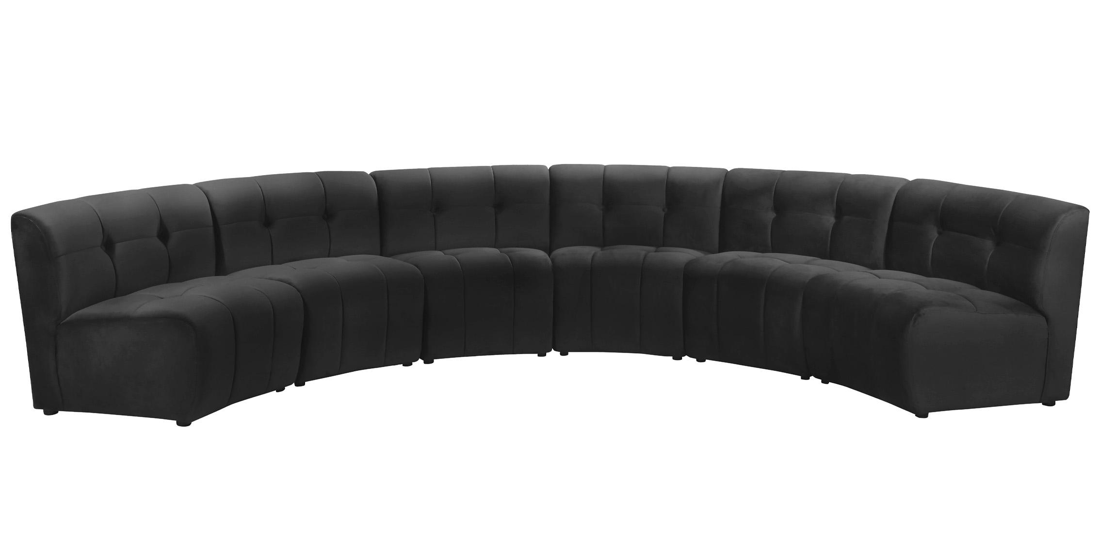 

    
Black Velvet Modular Sectional Sofa LIMITLESS 645Black-6PC Meridian Modern

