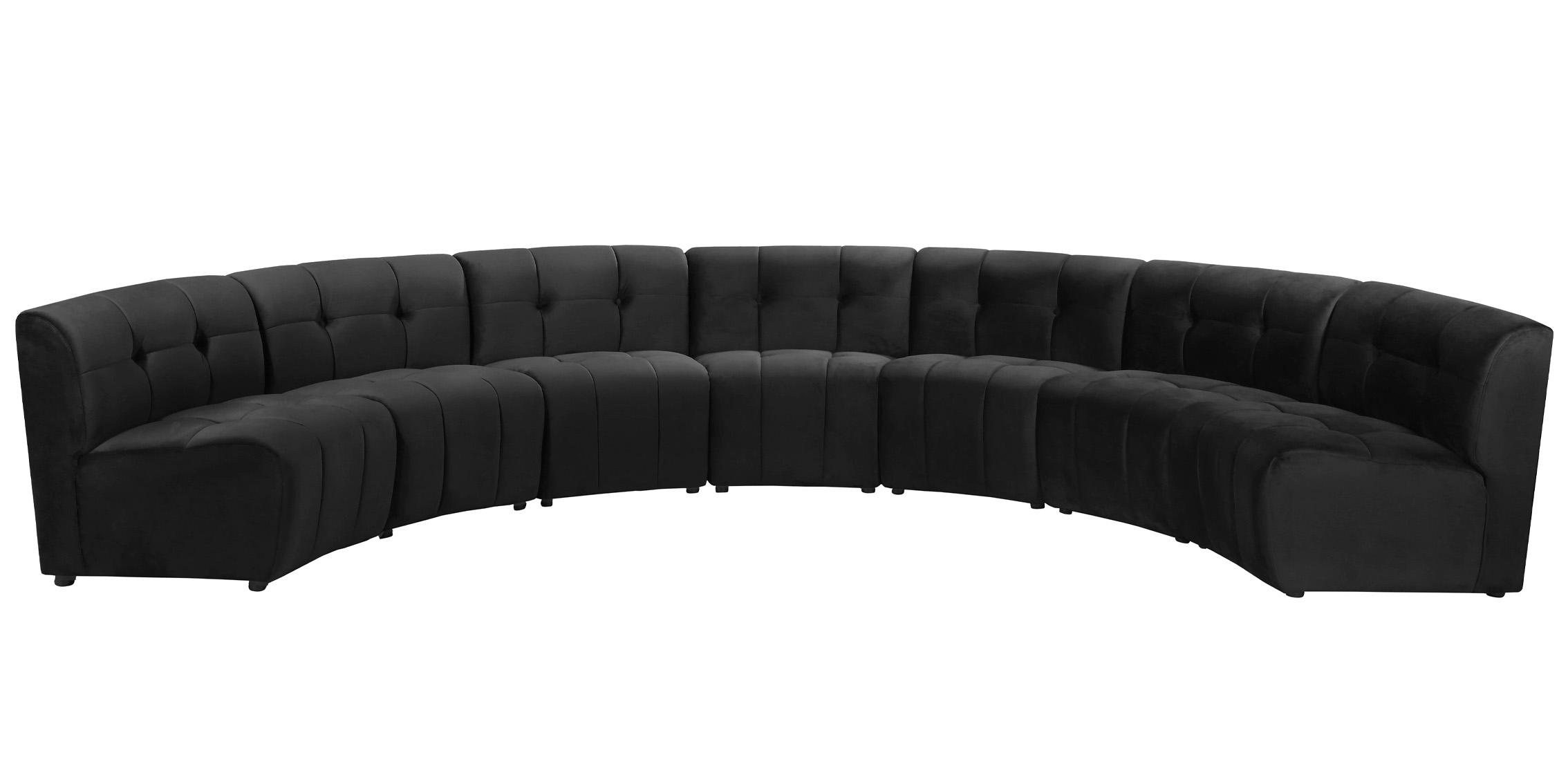 

    
Black Velvet Modular Sectional Sofa LIMITLESS 645Black-7PC Meridian Modern
