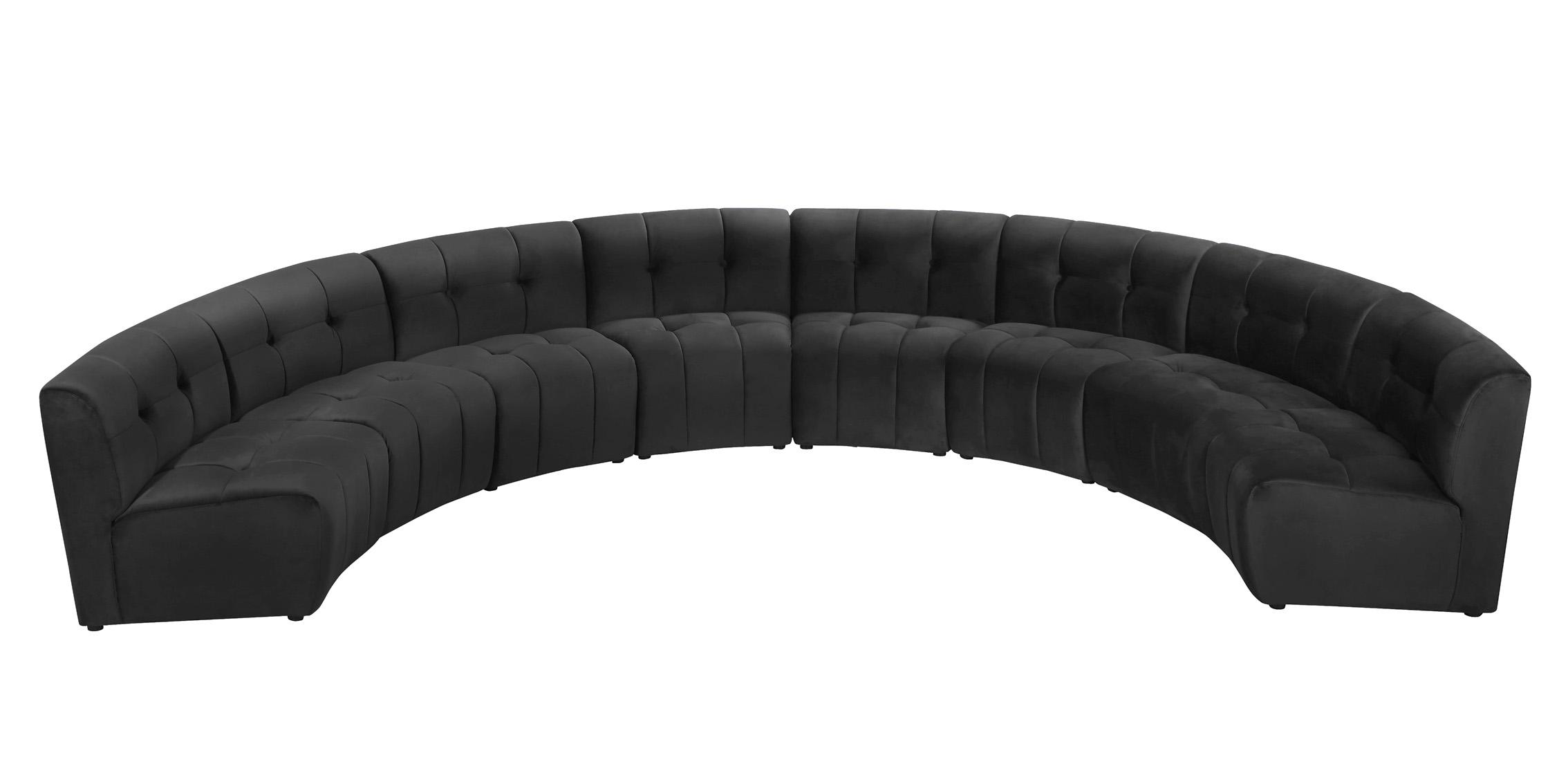 

    
Black Velvet Modular Sectional Sofa LIMITLESS 645Black-8PC Meridian Modern
