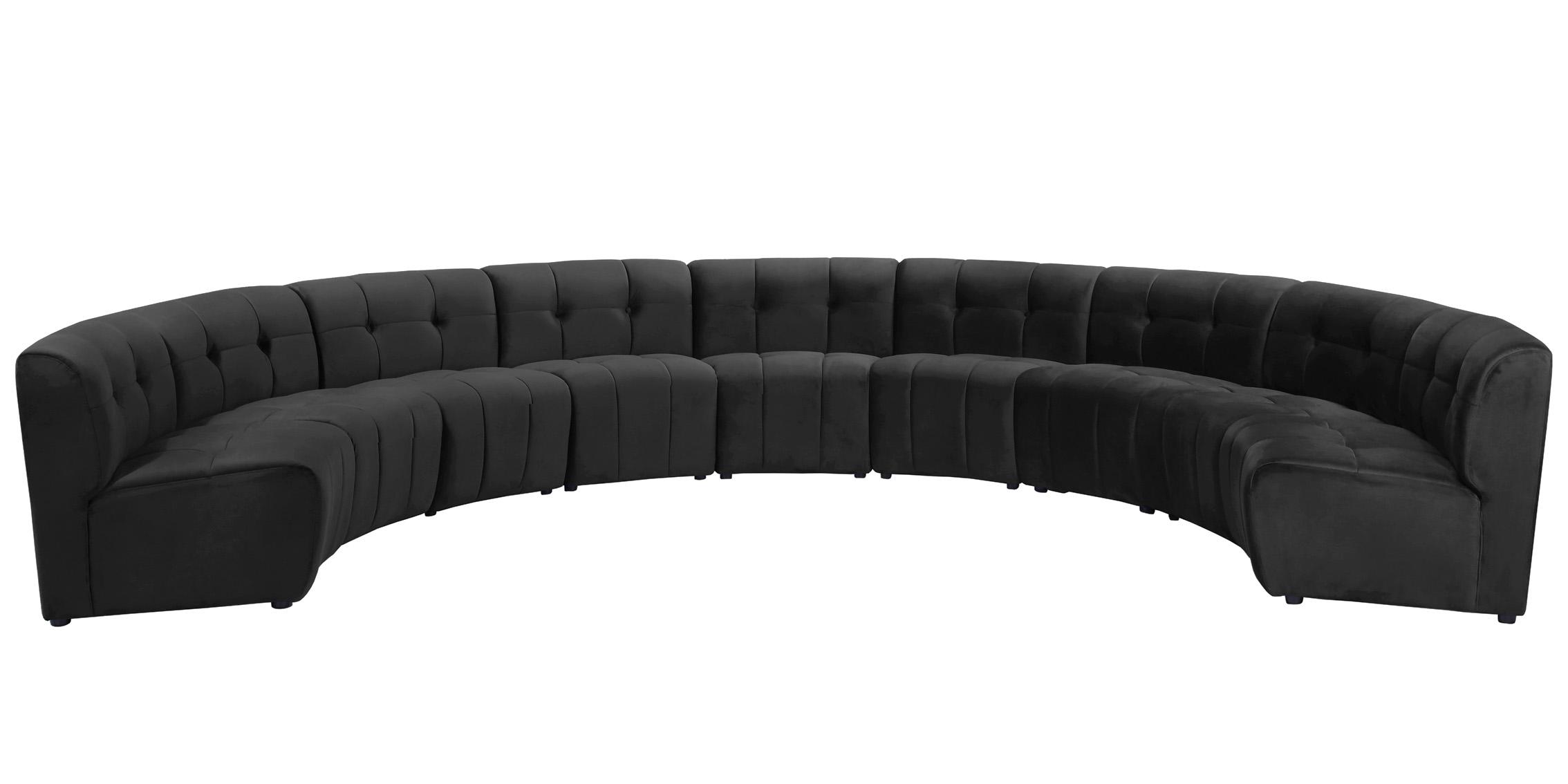 

        
Meridian Furniture LIMITLESS 645Black-9PC Modular Sectional Sofa Black Velvet 753359808215
