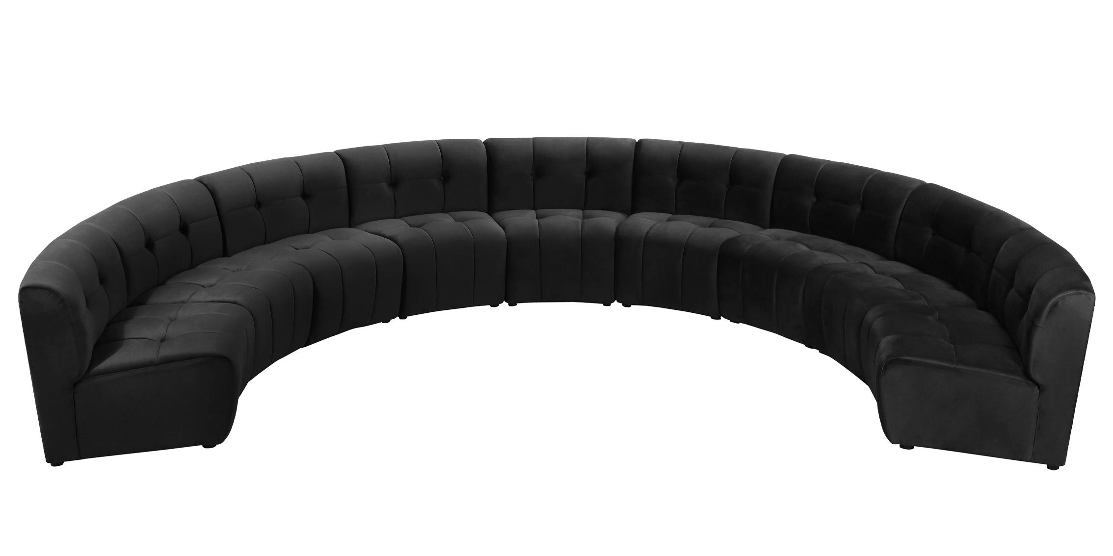 

    
Black Velvet Modular Sectional Sofa LIMITLESS 645Black-9PC Meridian Modern
