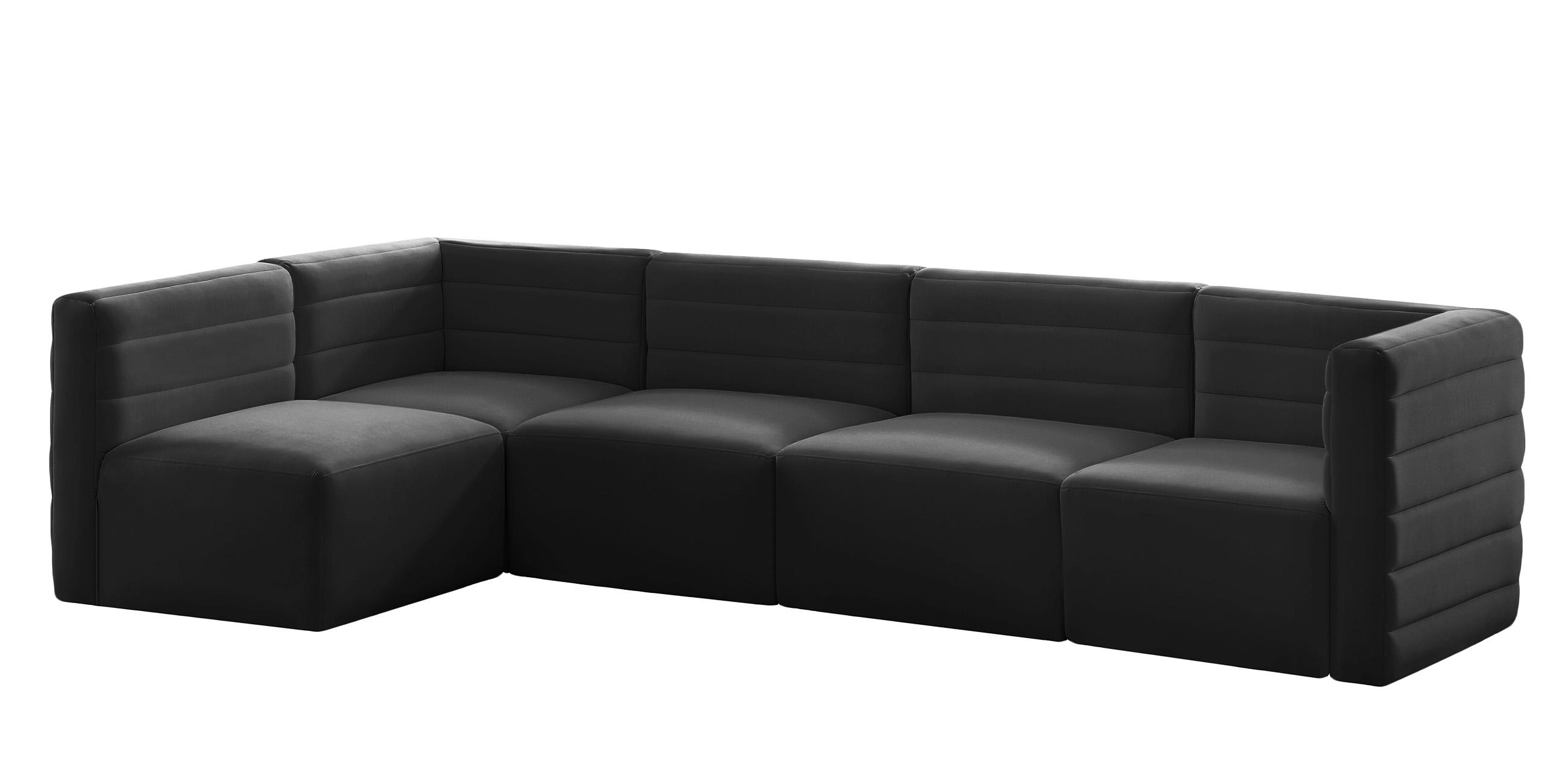 Meridian Furniture Quincy 677Black-Sec5A Modular Sectional Sofa