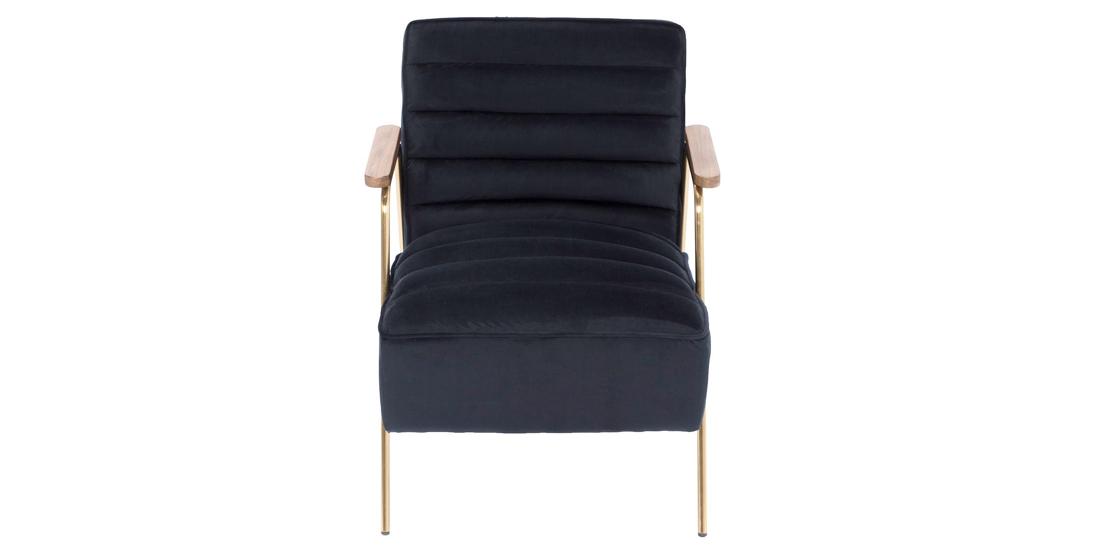 

        
Meridian Furniture WOODFORD 521Black Accent Chair Gold/Black Fabric 753359807409
