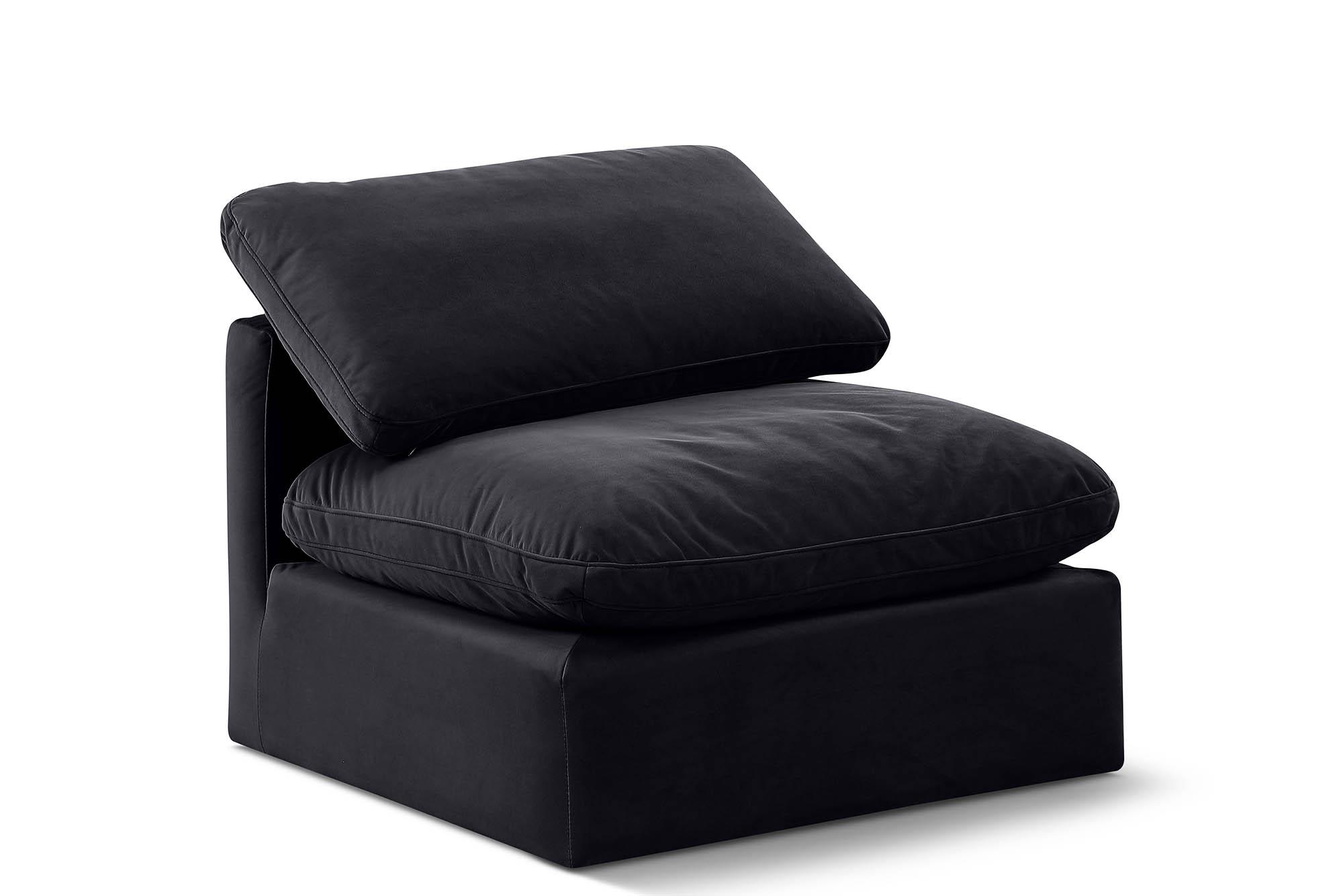 Contemporary, Modern Armless Chair INDULGE 147Black-Armless 147Black-Armless in Black Velvet