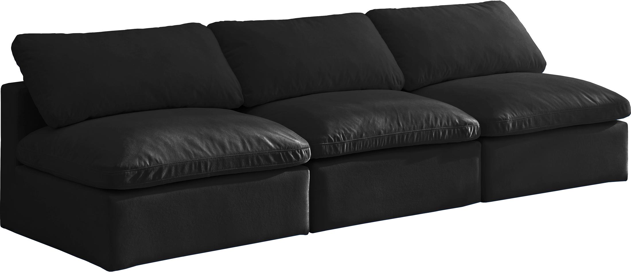 

    
Black Velvet Comfort Modular Armless Sofa Plush 602Black-S3 Meridian Modern
