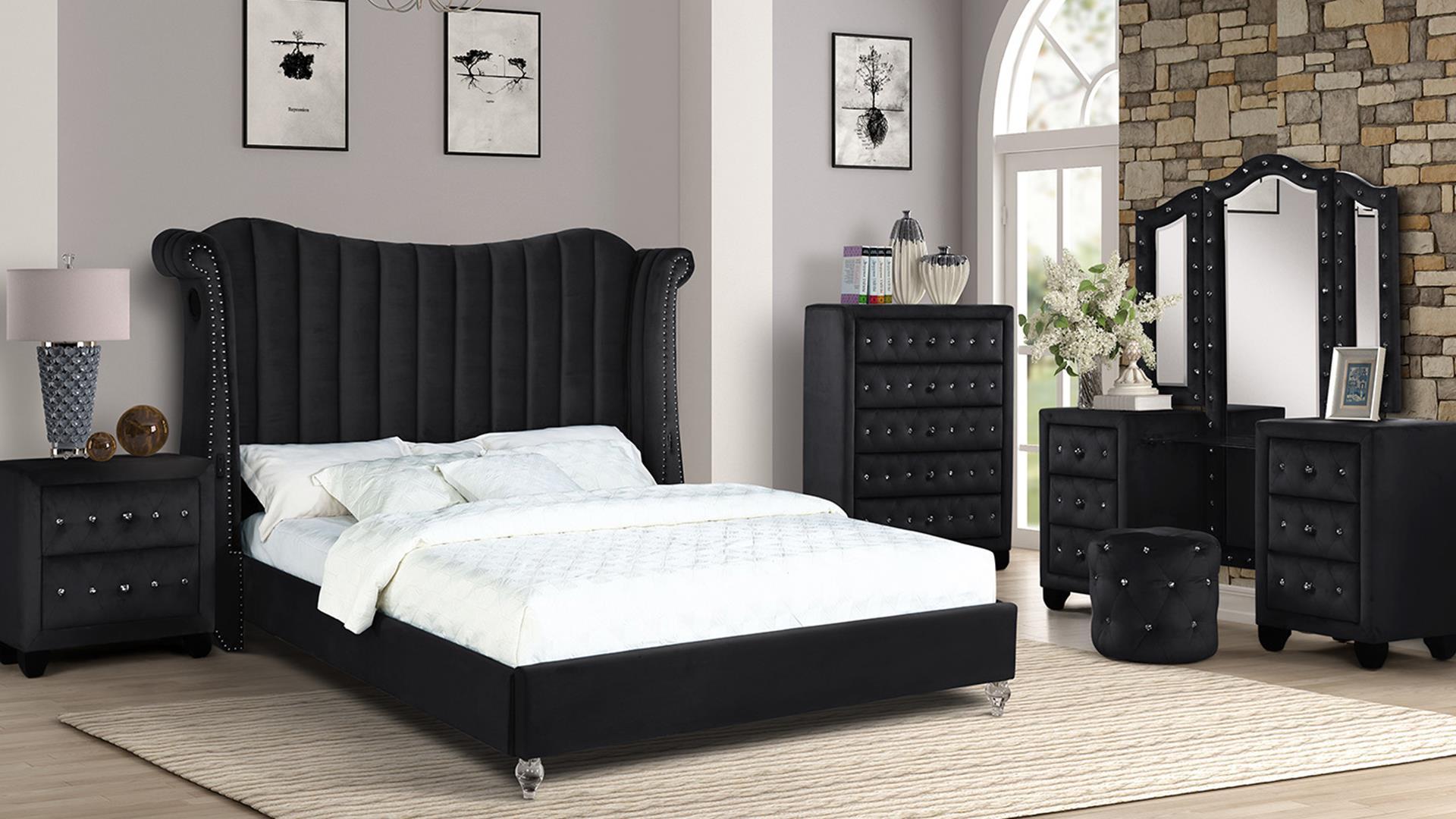 

    
TULIP-Q-Black Galaxy Home Furniture Platform Bed

