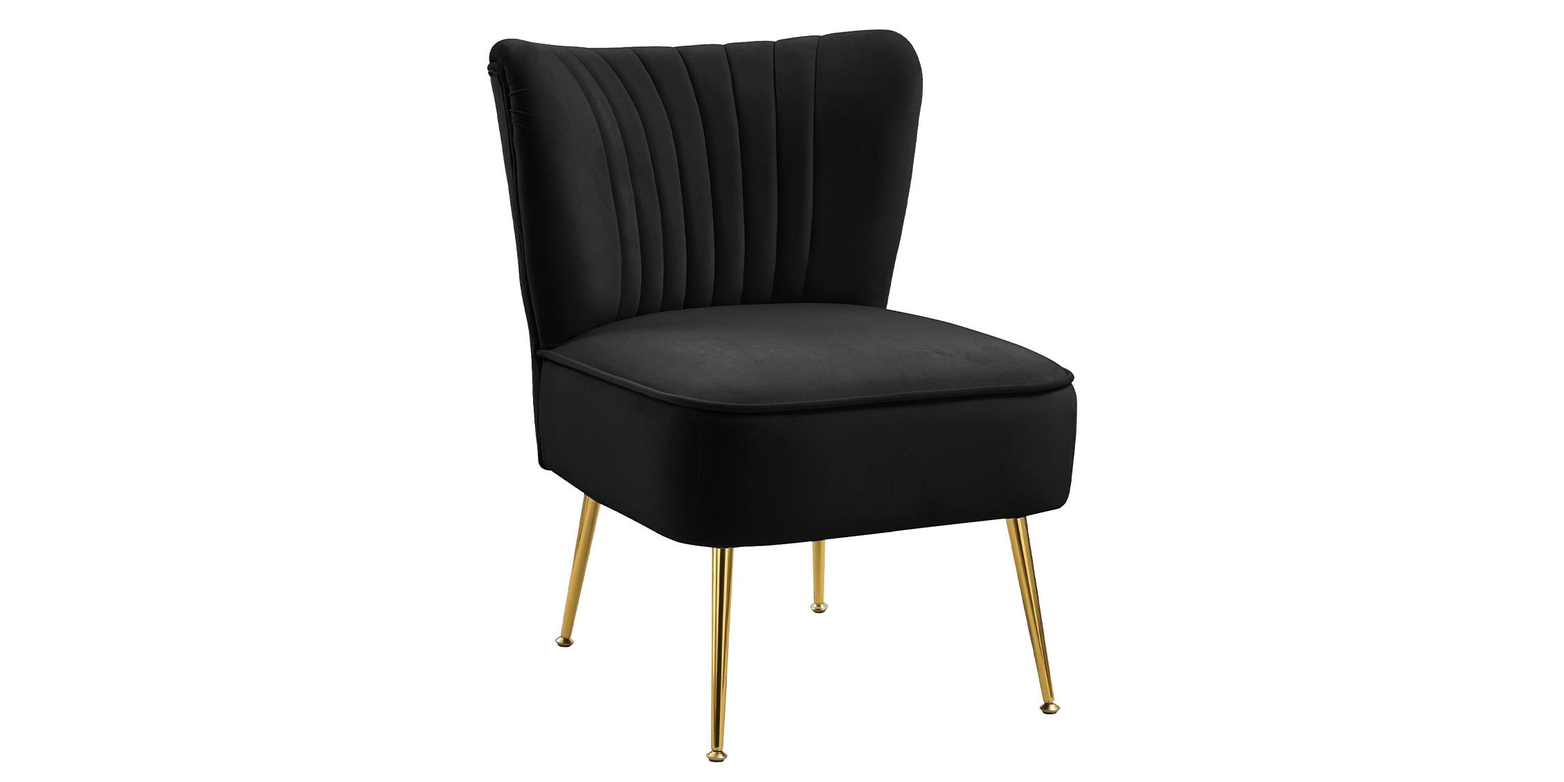 

    
Black Velvet Channel Tufted Accent Chair TESS 504Black Meridian Contemporary
