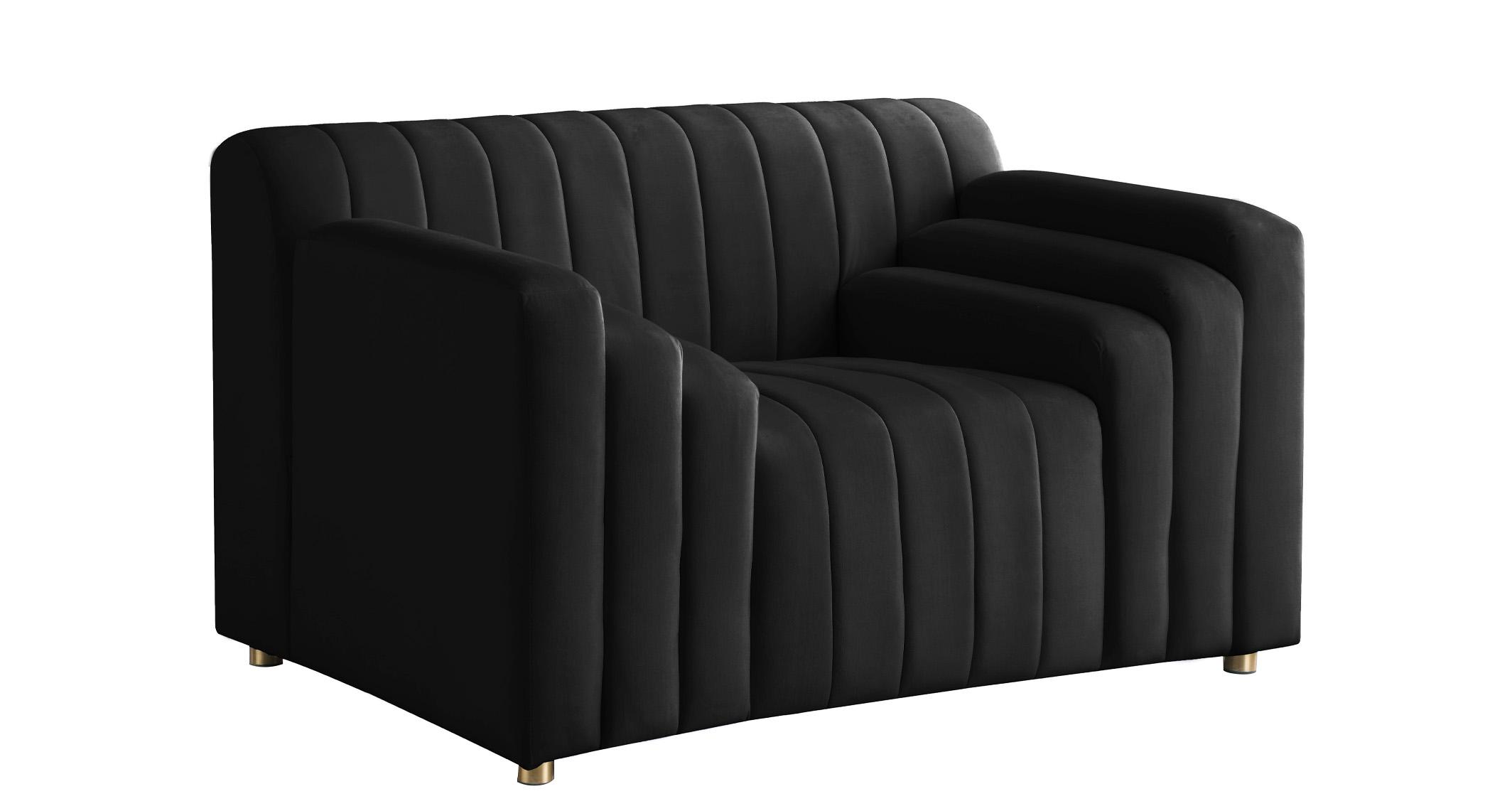 

    
Black Velvet Channel Tufted Arm Chair NAYA 637Black-C Meridian Contemporary
