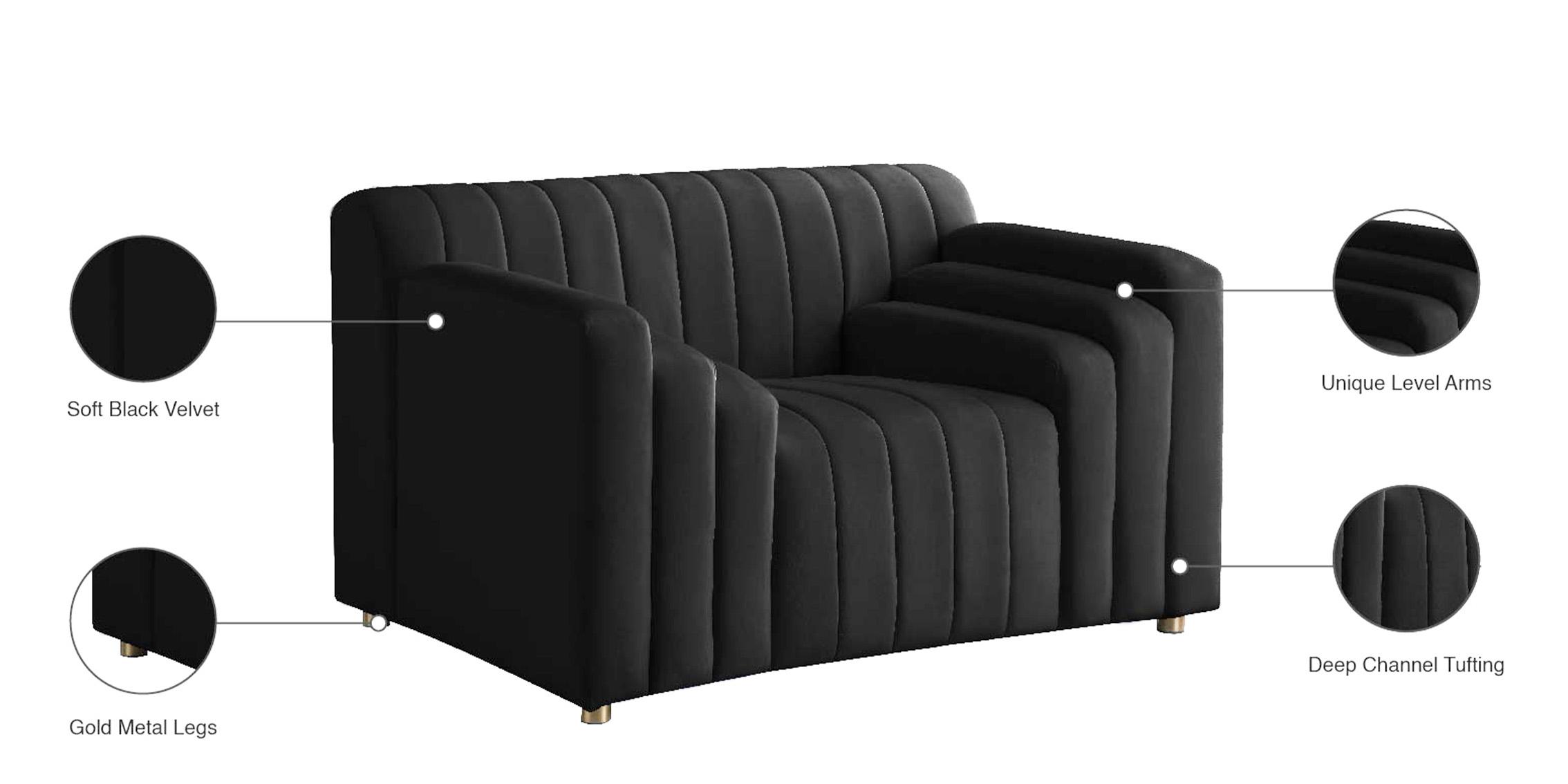 

    
637Black-C-Set-2 Black Velvet Channel Tufted Chair Set 2Pcs NAYA 637Black-C Meridian Contemporary
