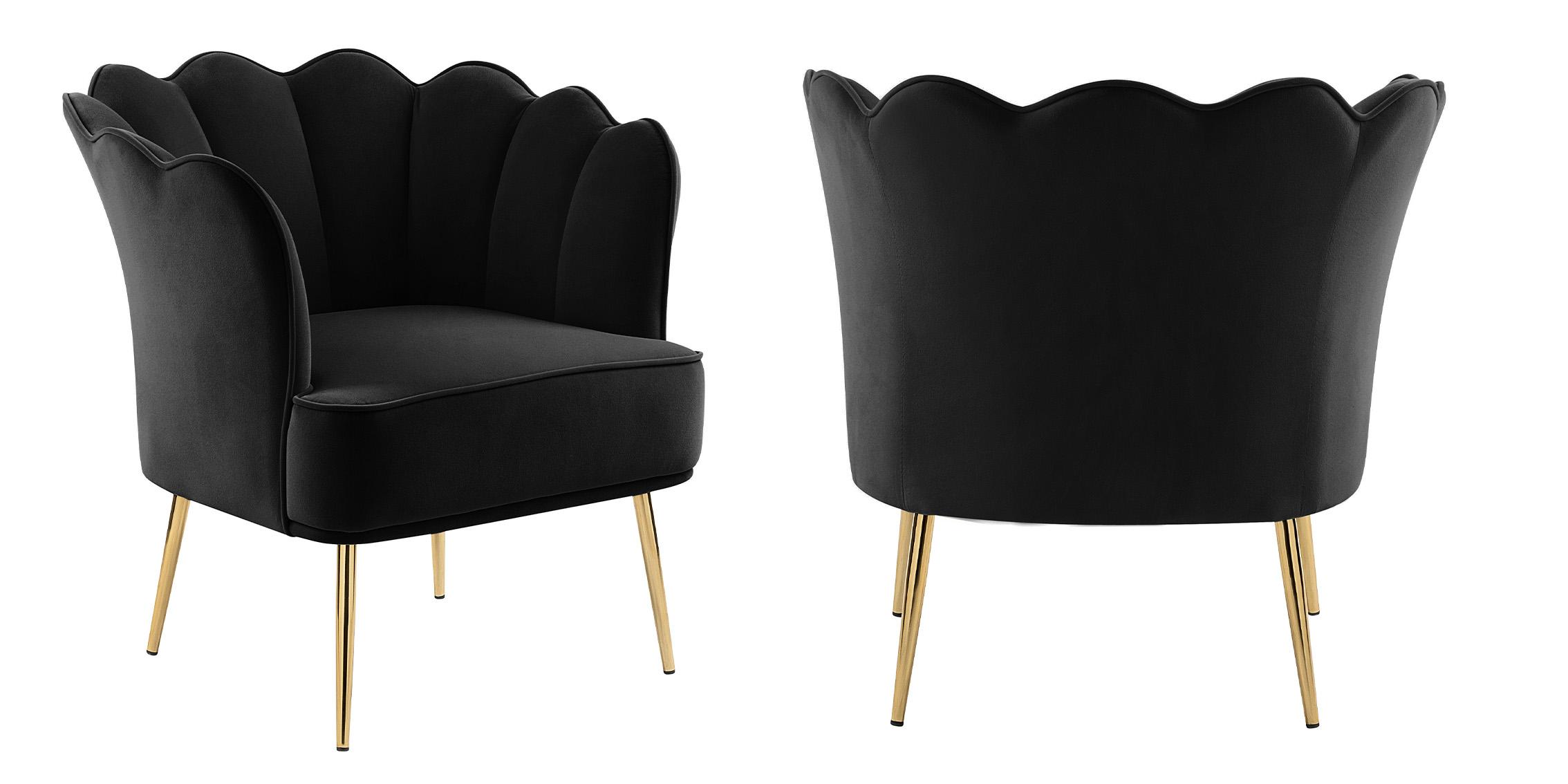

    
Black Velvet Channel Tufted Chair Set 2Psc JESTER 516Black Meridian Contemporary
