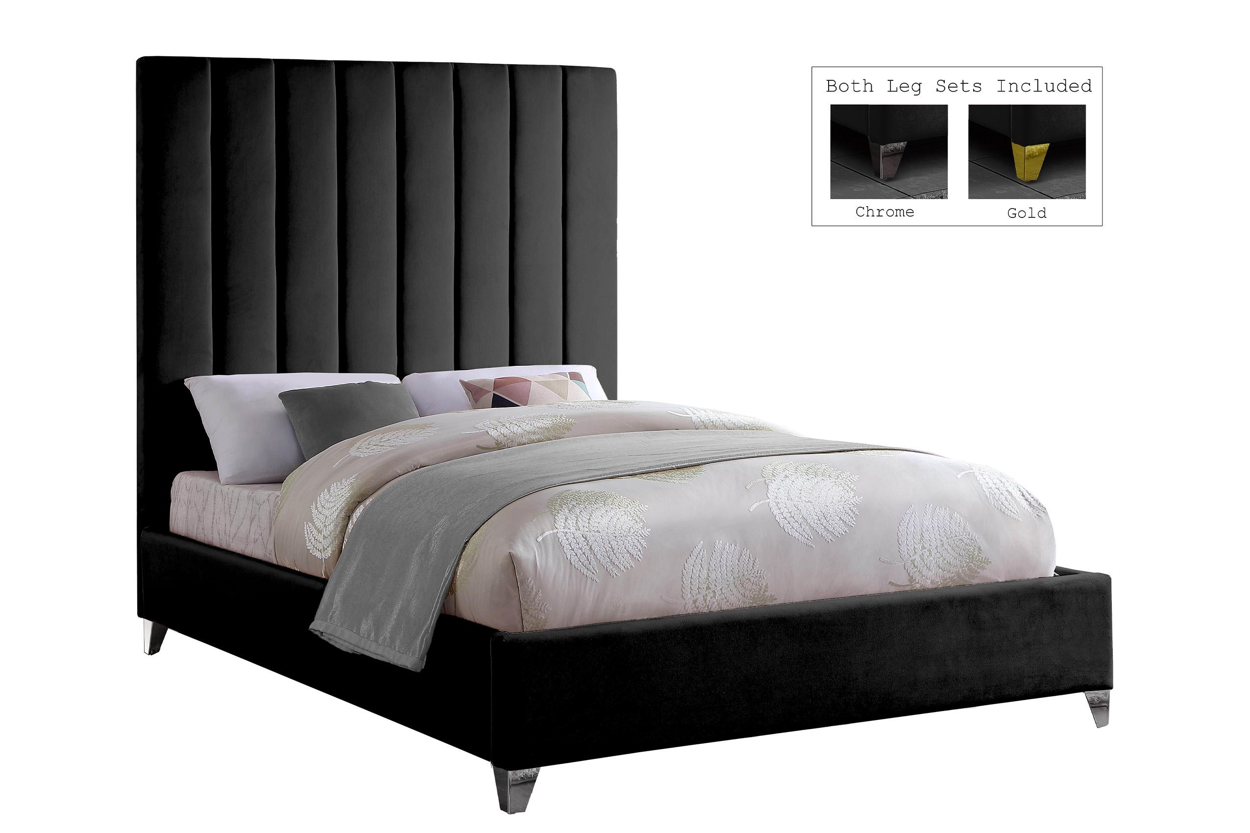 

    
Black Velvet Channel Tufted Full Bed VIA ViaBlack-F Meridian Contemporary Modern
