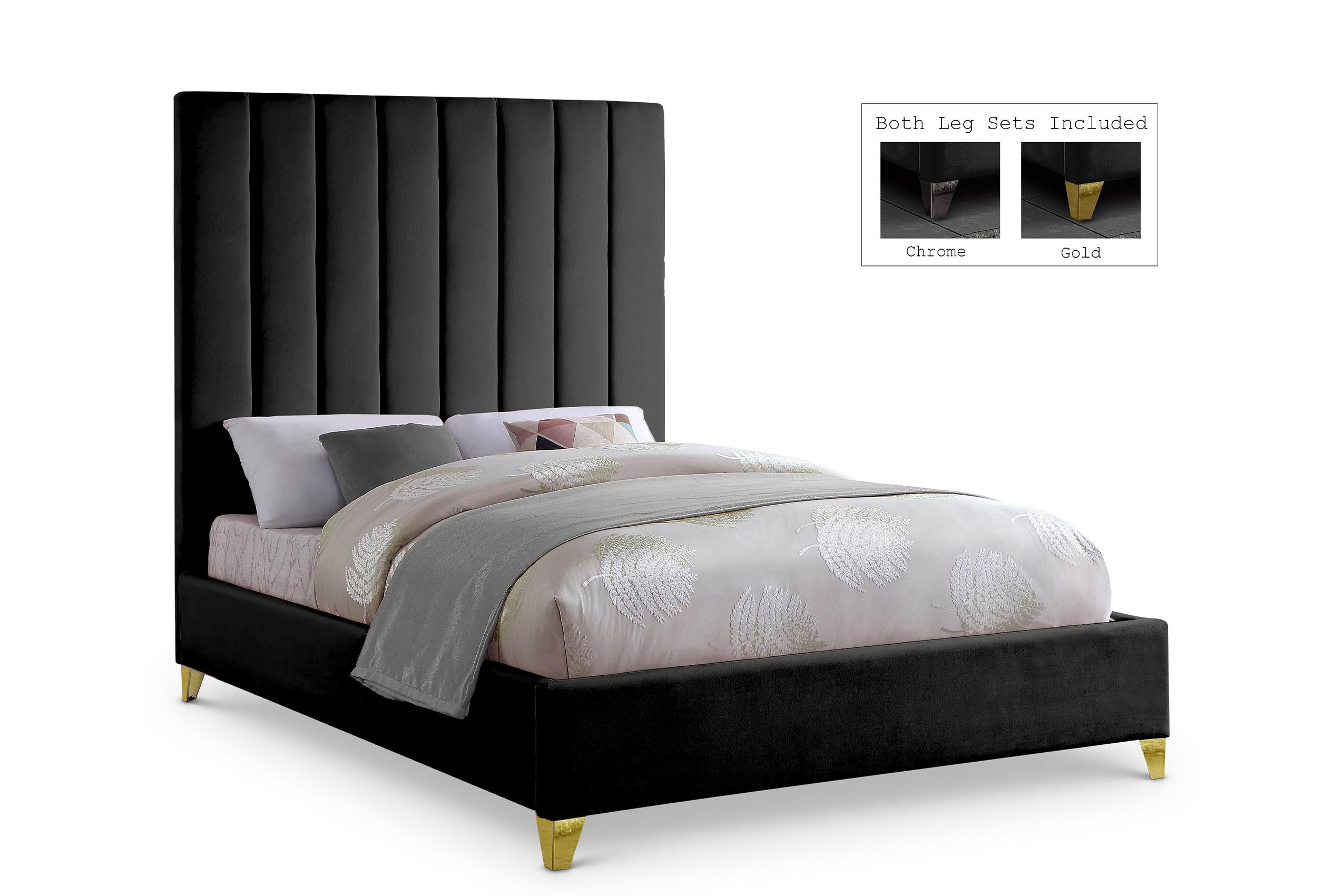 

    
Black Velvet Channel Tufted Full Bed VIA ViaBlack-F Meridian Contemporary Modern
