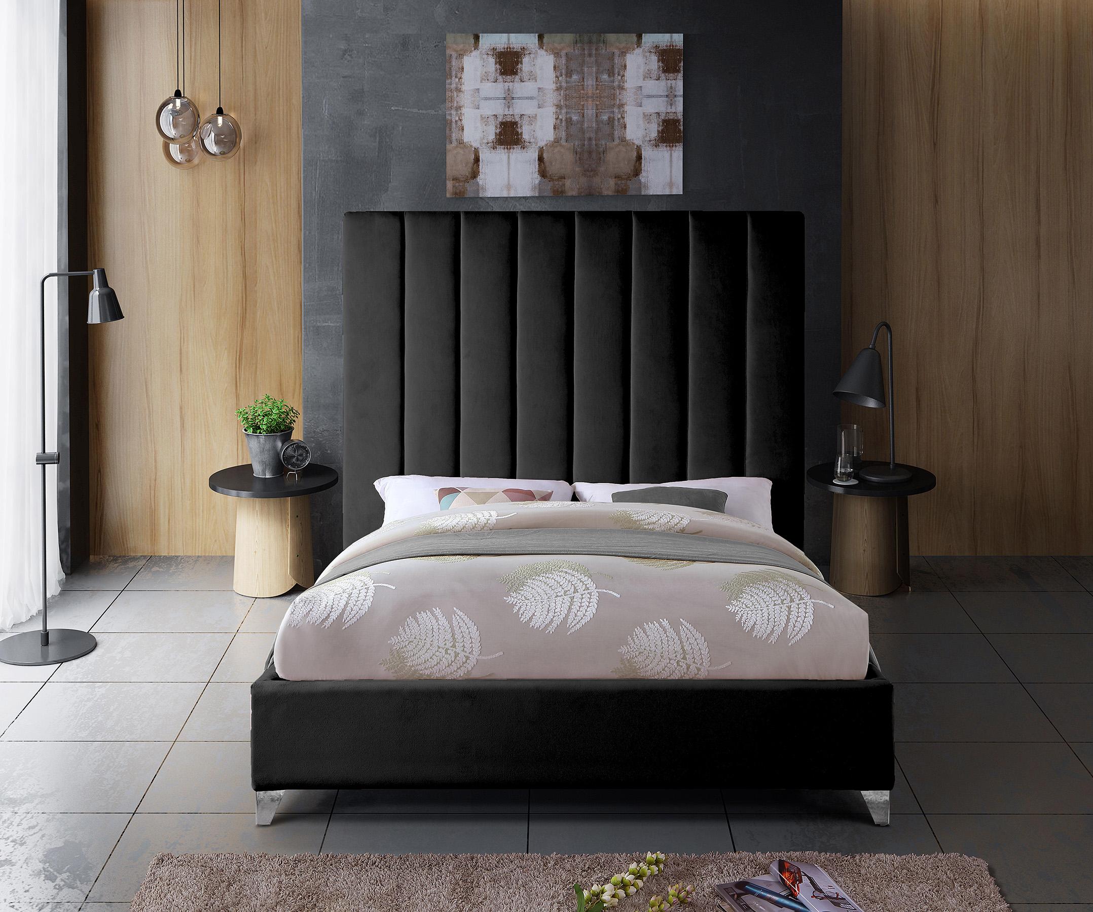 

        
704831403374Black Velvet Channel Tufted Full Bed VIA ViaBlack-F Meridian Contemporary Modern
