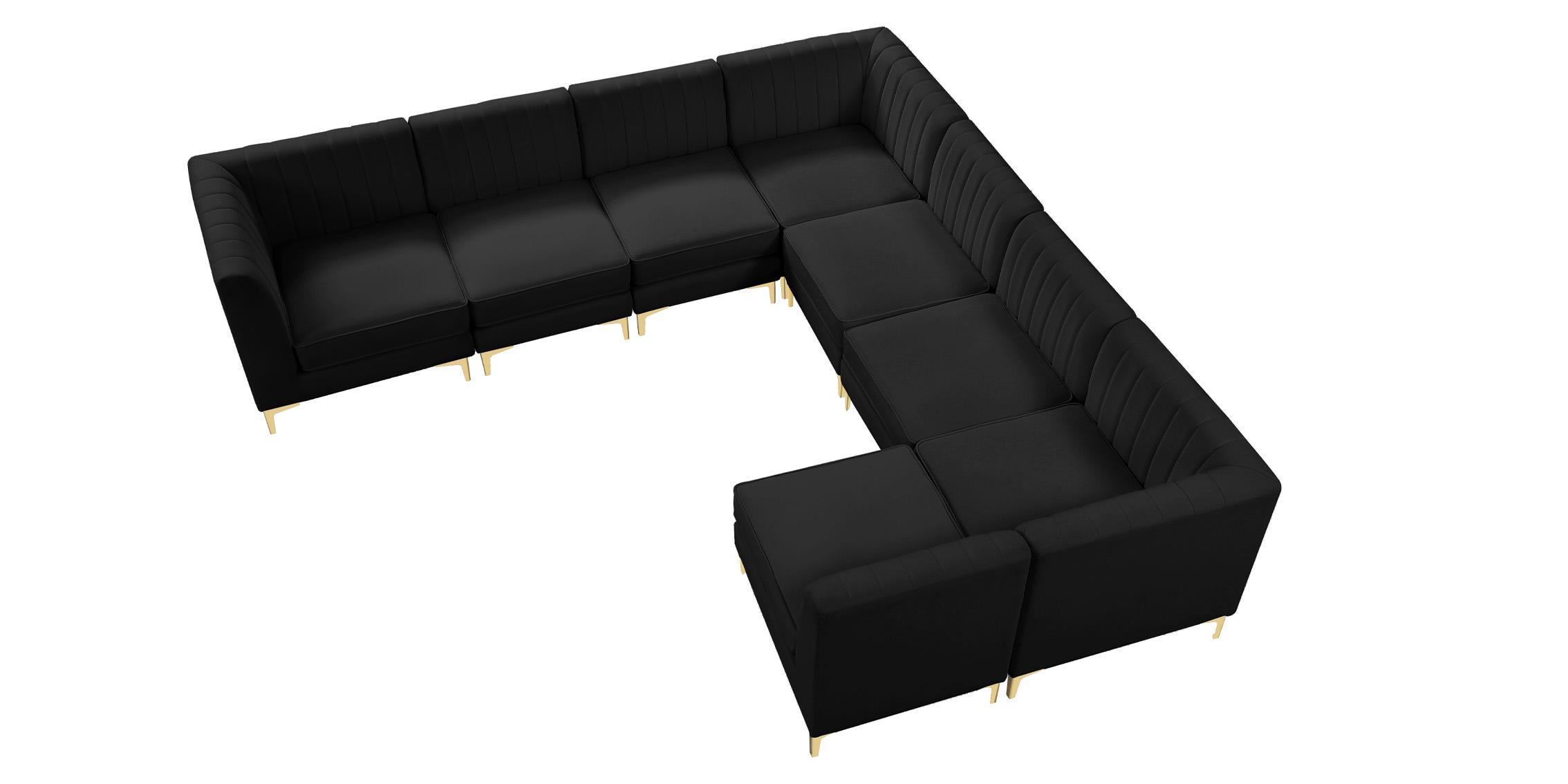 

        
Meridian Furniture ALINA 604Black-Sec8A Modular Sectional Sofa Black Velvet 94308258768

