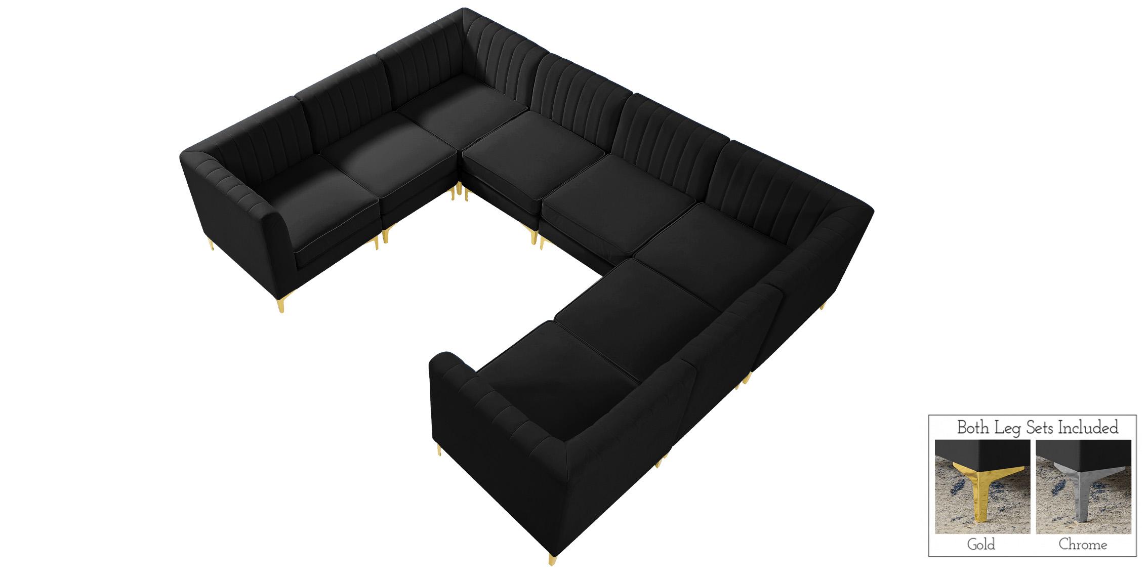

        
Meridian Furniture ALINA 604Black-Sec8B Modular Sectional Sofa Black Velvet 94308258775

