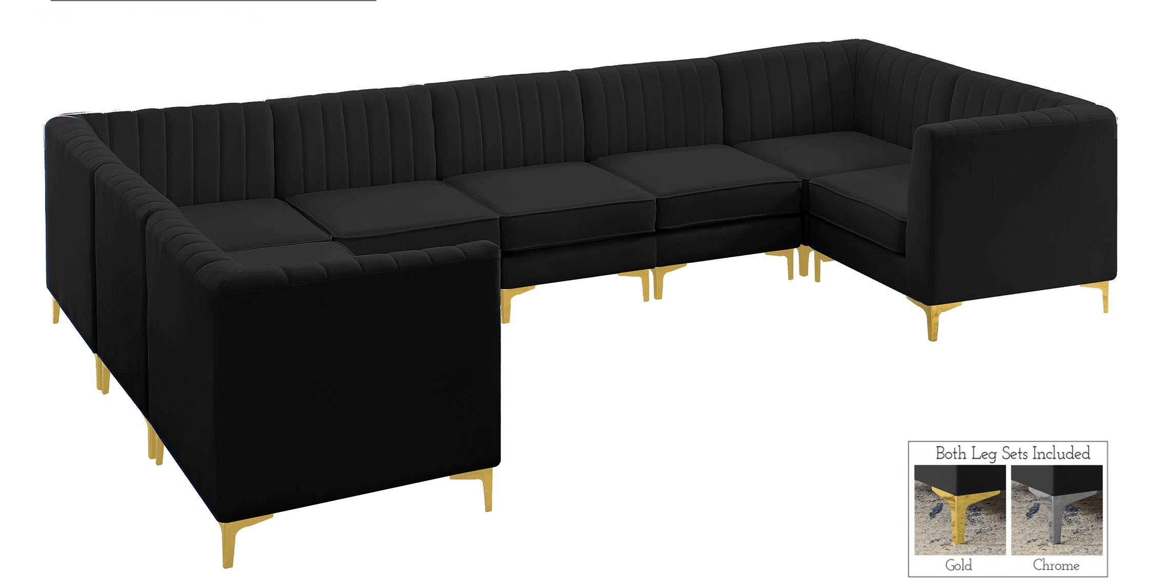 

        
Meridian Furniture ALINA 604Black-Sec8C Modular Sectional Sofa Black Velvet 94308258782
