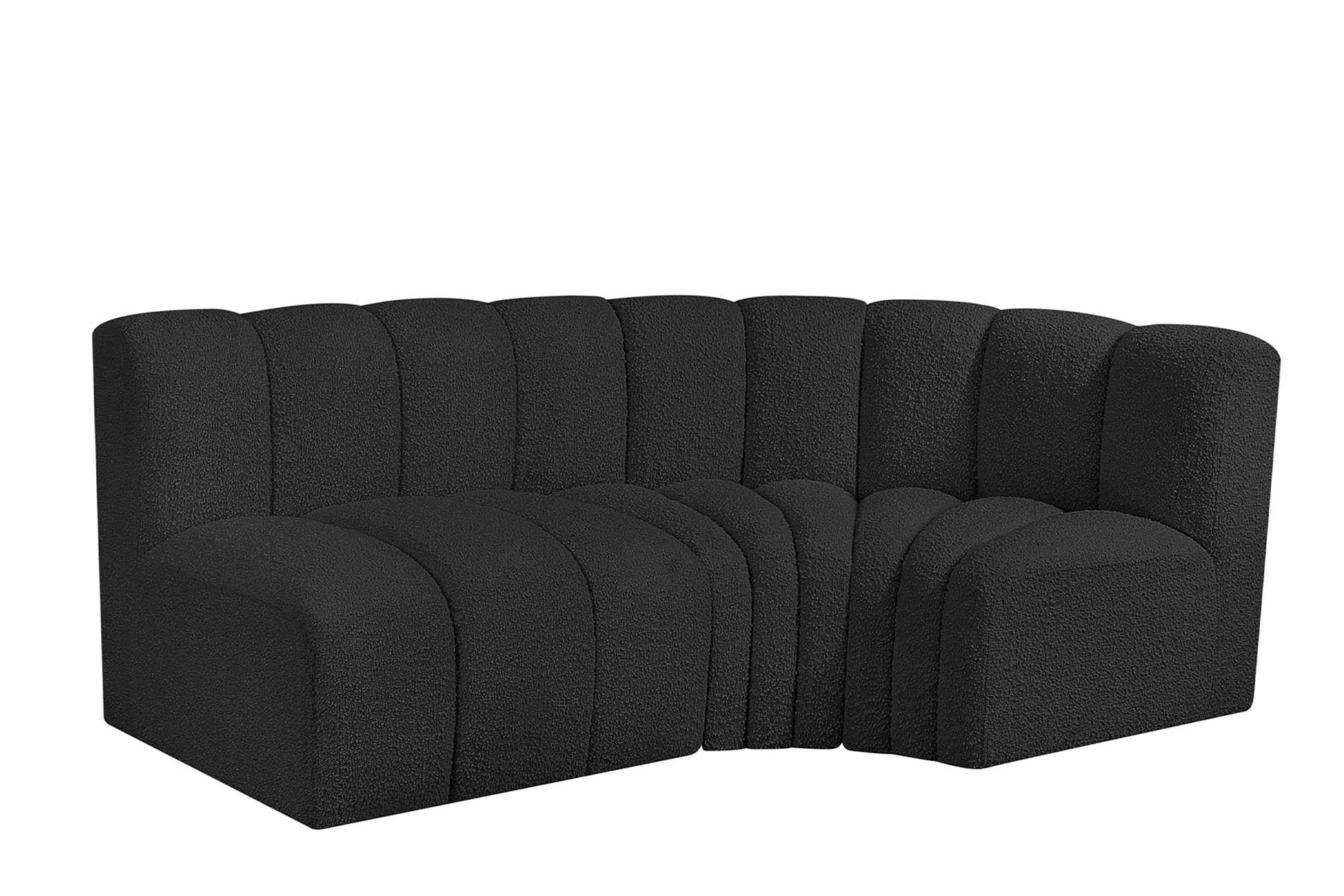 

    
Black Boucle Channel Tufted Modular Sectional ARC 102Black-S3A Meridian Modern
