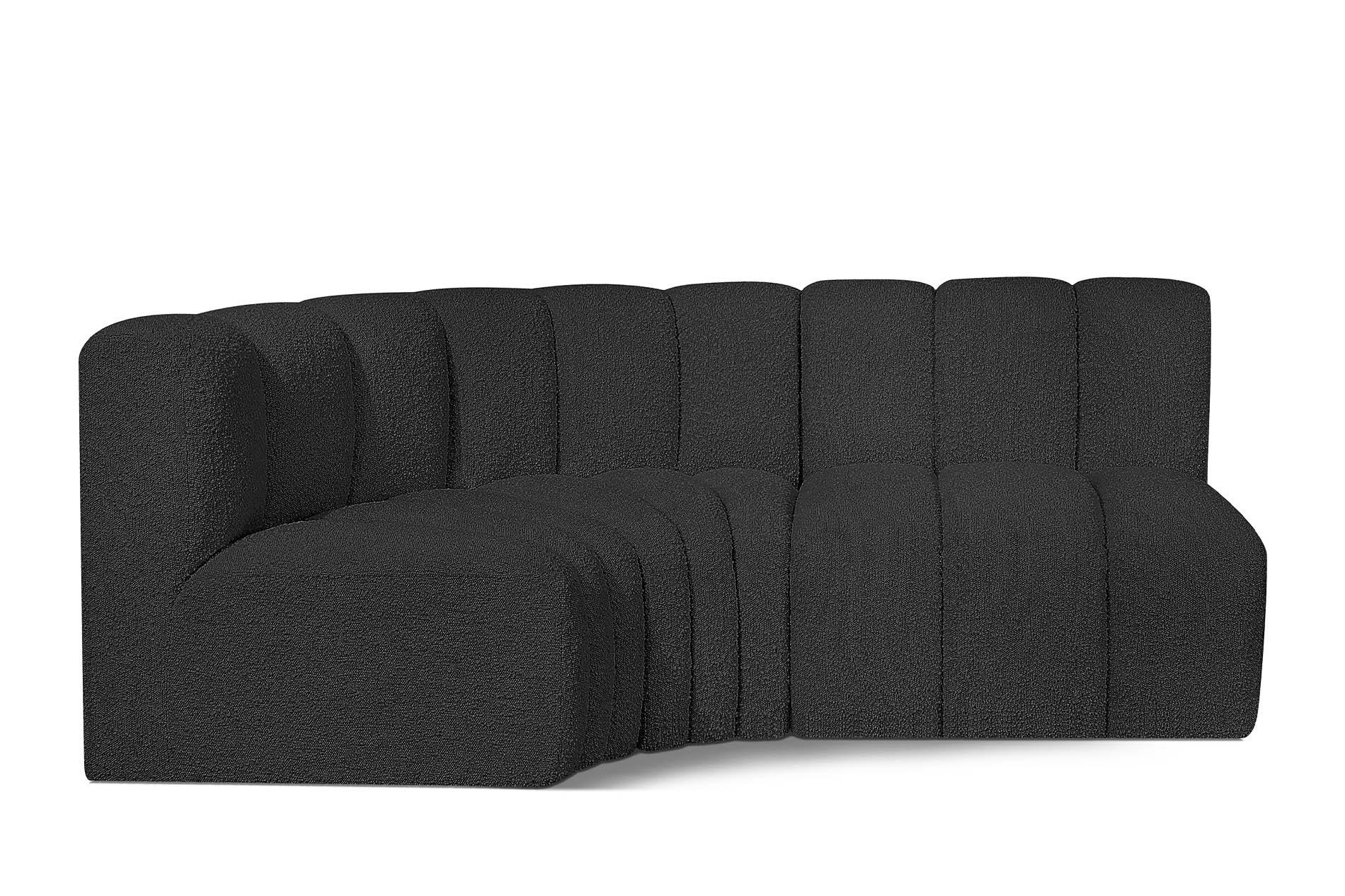 

        
Meridian Furniture ARC 102Black-S3A Modular Sectional Sofa Black Boucle 094308297170
