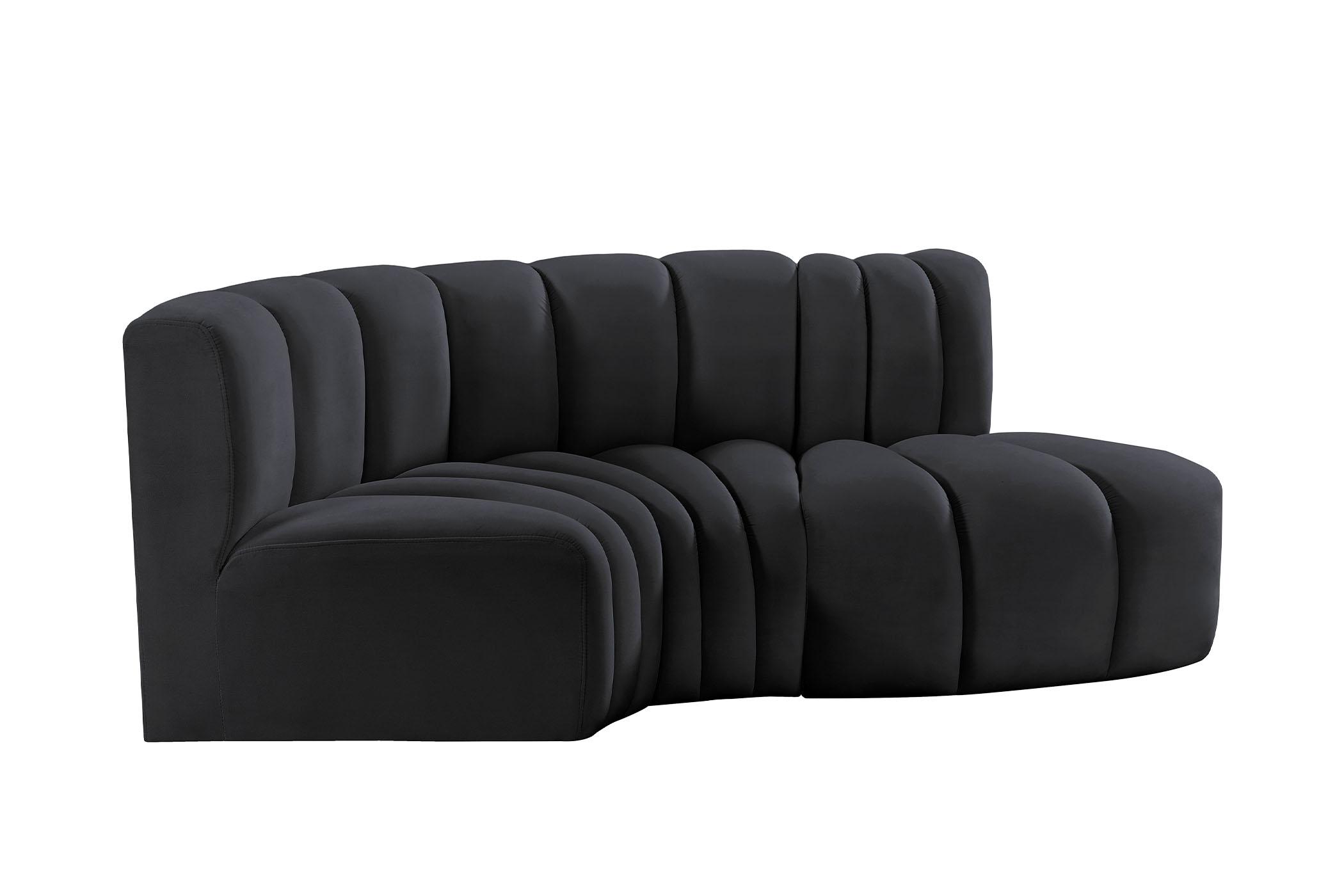 

        
Meridian Furniture ARC 103Black-S3D Modular Sectional Sofa Black Velvet 094308298702
