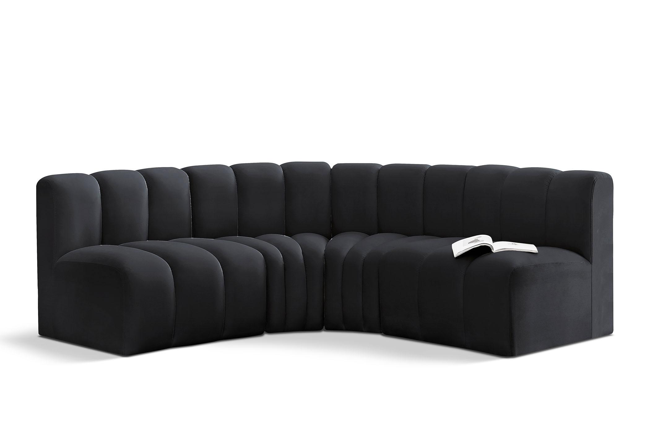 

        
Meridian Furniture ARC 103Black-S4B Modular Sectional Sofa Black Velvet 094308298740
