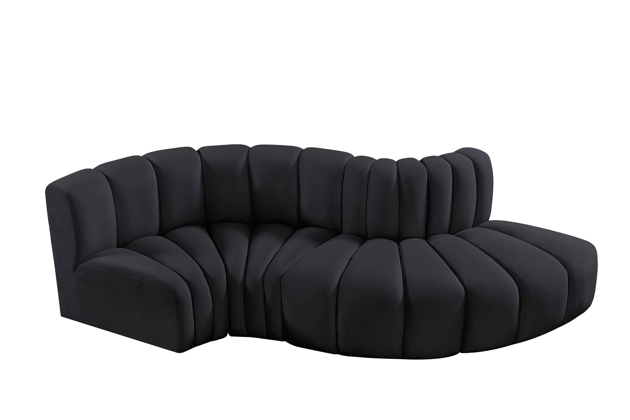 

        
Meridian Furniture ARC 103Black-S4D Modular Sectional Sofa Black Velvet 094308298764
