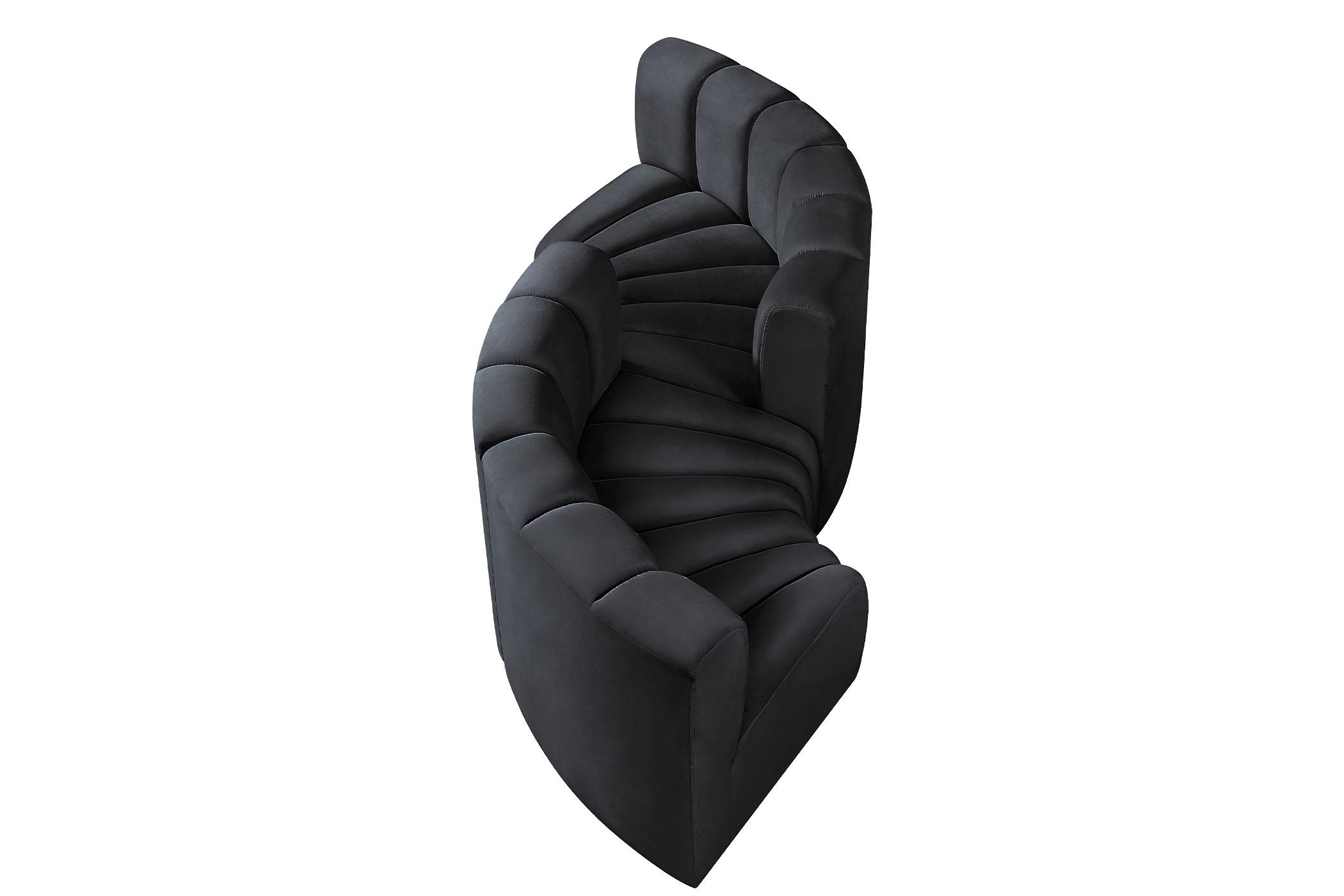 

        
Meridian Furniture ARC 103Black-S4F Modular Sectional Sofa Black Velvet 094308298788
