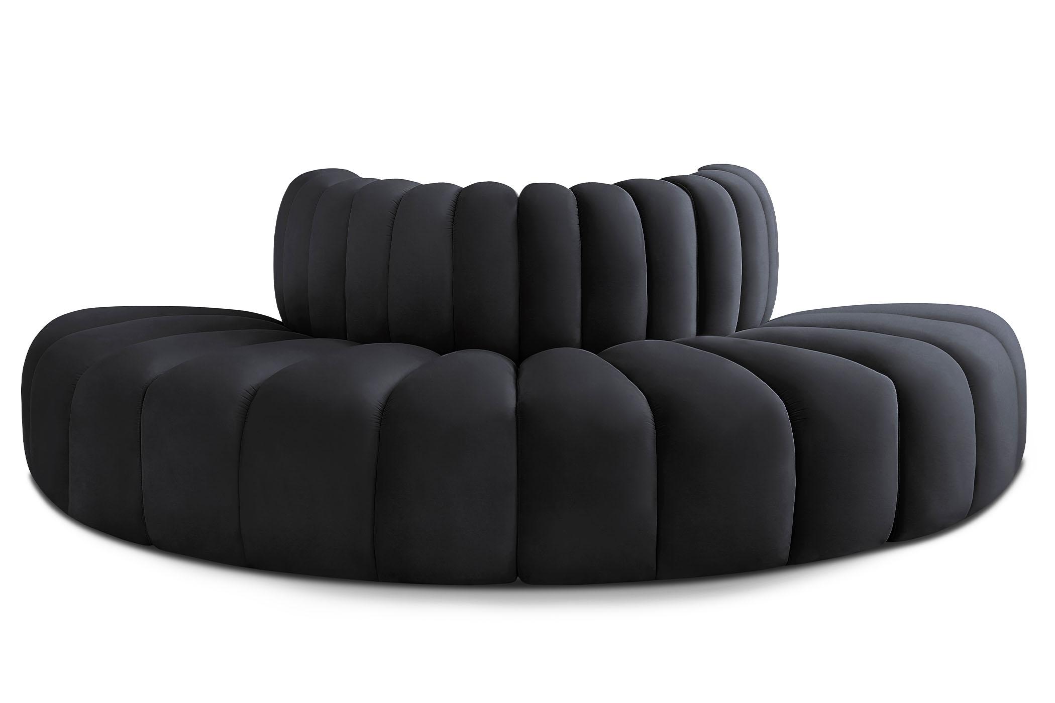 Contemporary, Modern Modular Sectional Sofa ARC 103Black-S4G 103Black-S4G in Black Velvet