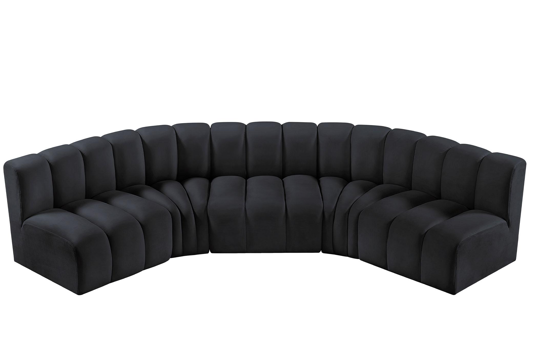 

        
Meridian Furniture ARC 103Black-S5A Modular Sectional Sofa Black Velvet 094308298801
