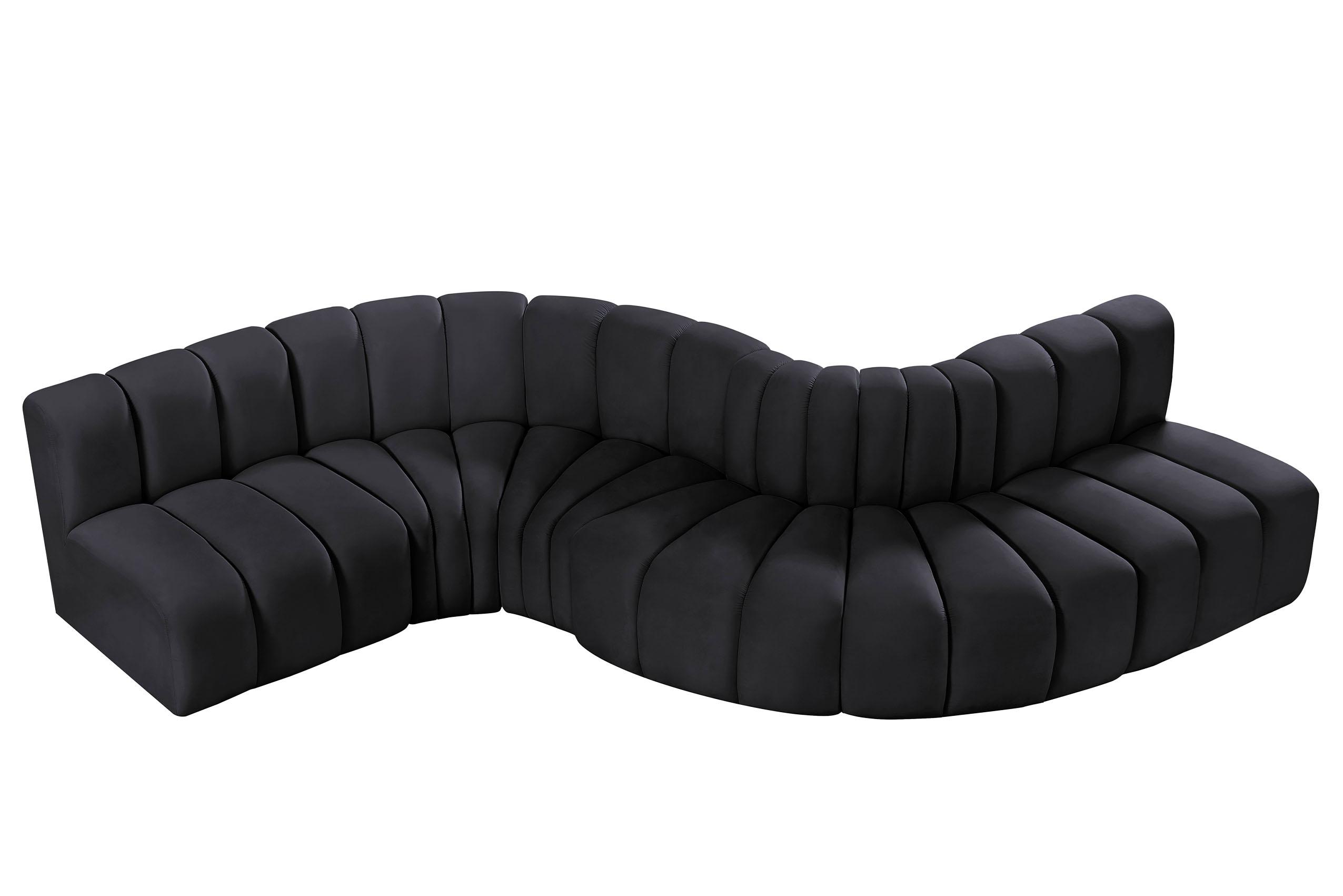 

        
Meridian Furniture ARC 103Black-S6A Modular Sectional Sofa Black Velvet 094308298832
