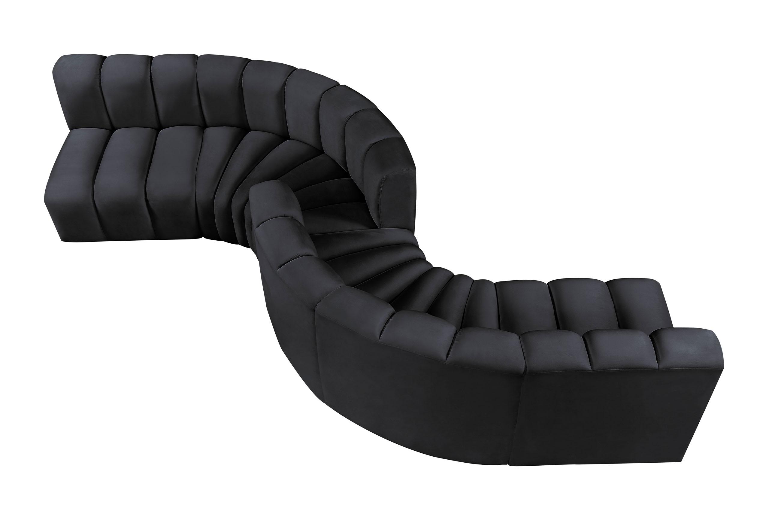 

        
Meridian Furniture ARC 103Black-S6D Modular Sectional Sofa Black Velvet 094308298863
