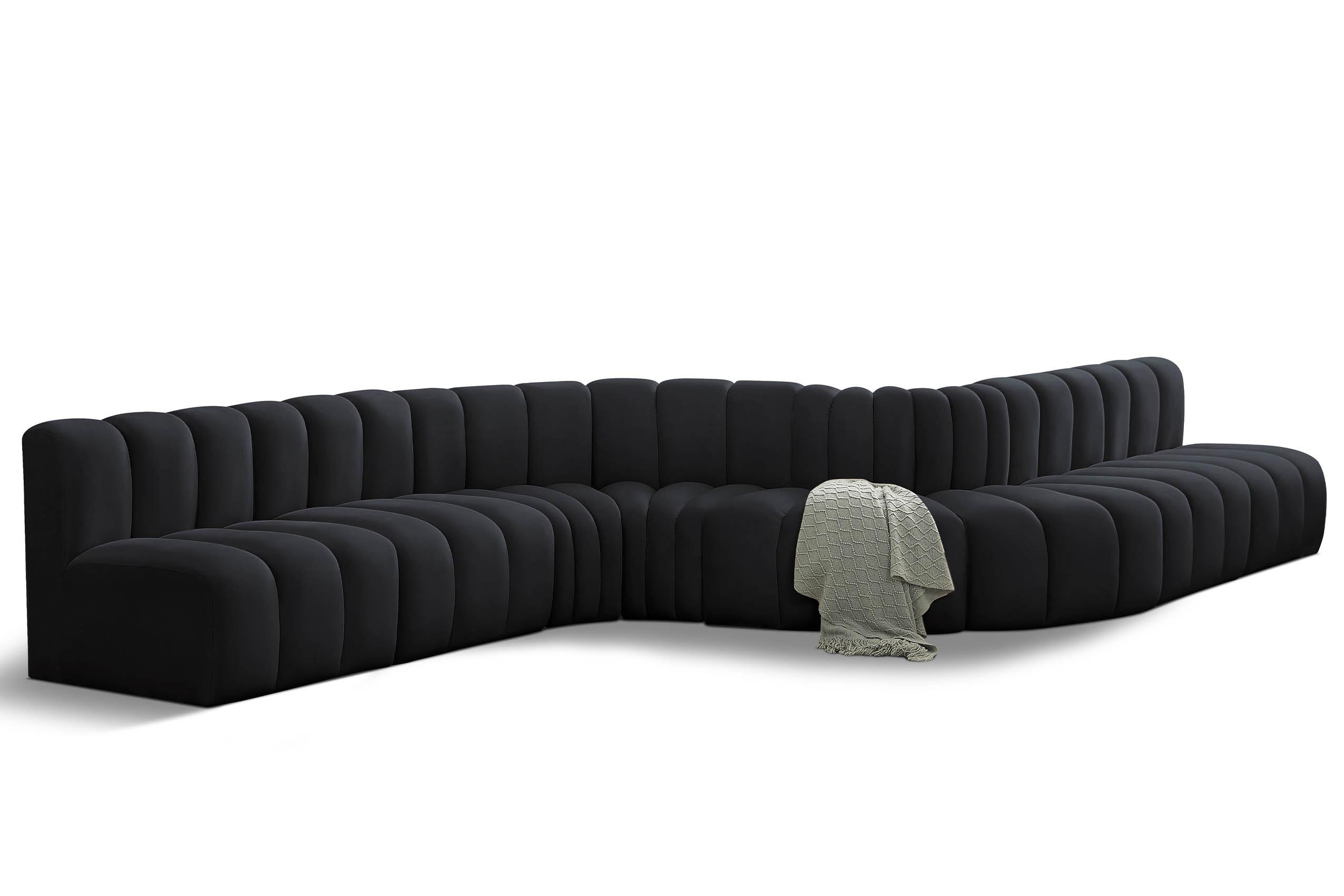 

    
103Black-S8C Meridian Furniture Modular Sectional Sofa
