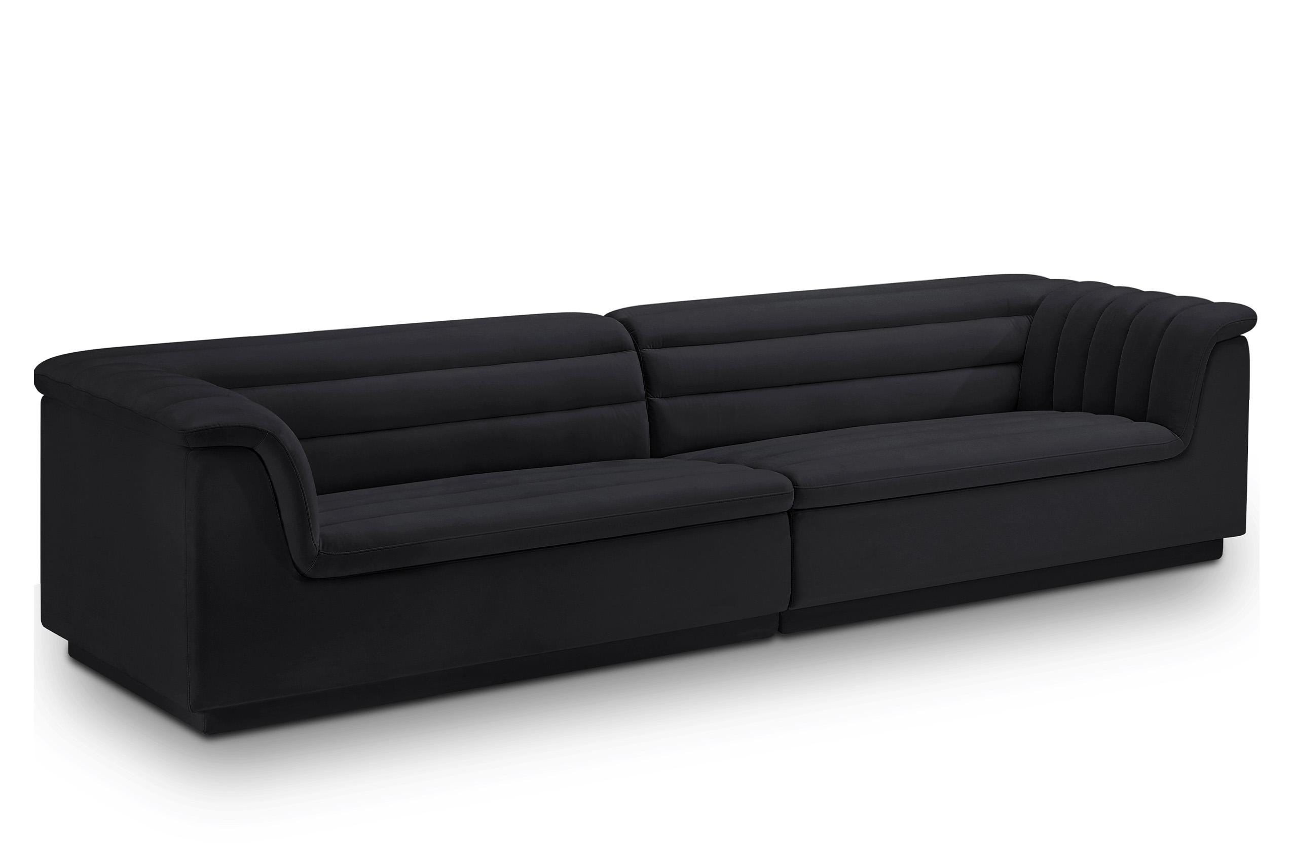 

    
Black Velvet Channel Tufted Modular Sofa CASCADE 194Black-S119 Meridian Modern
