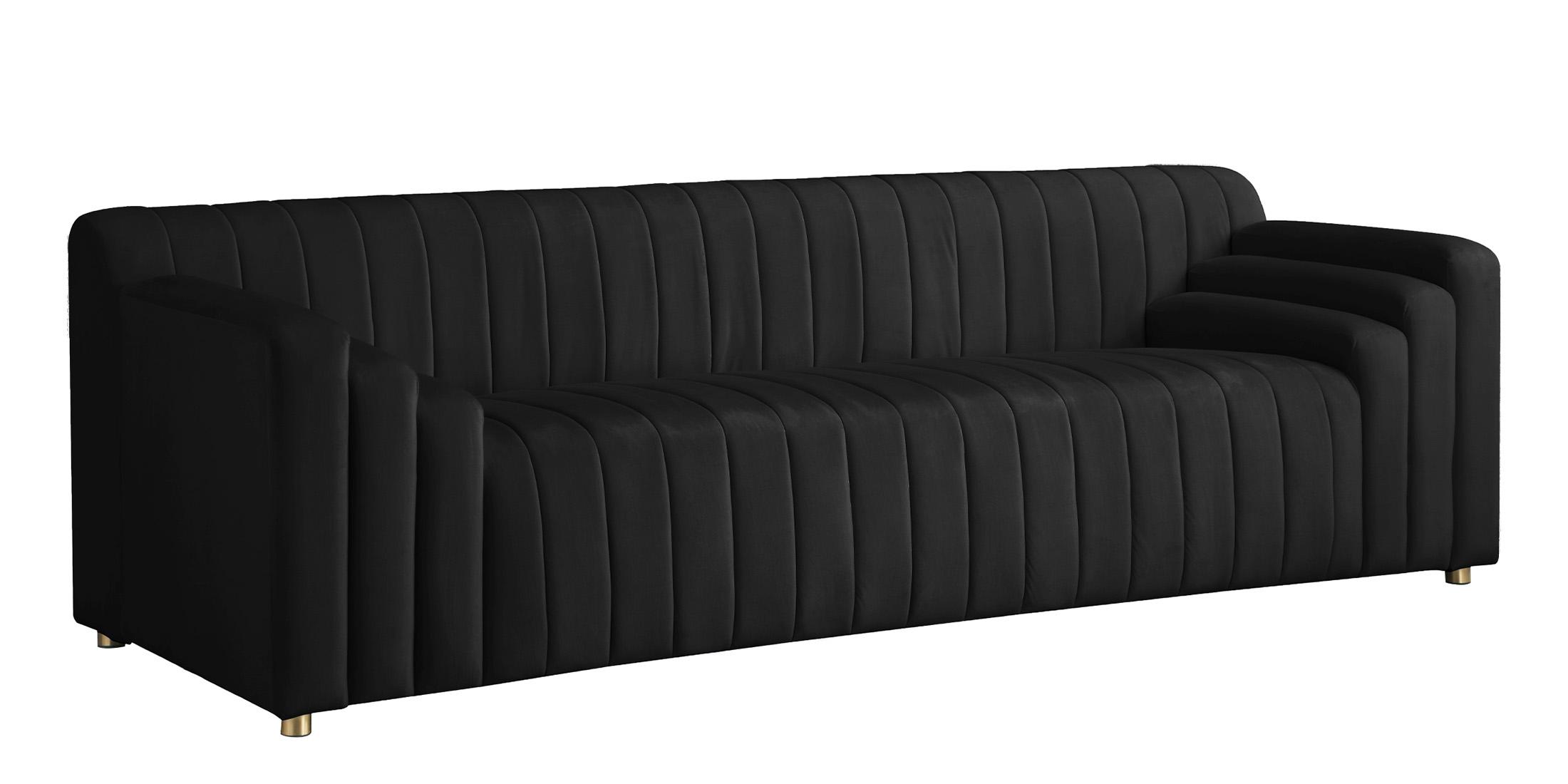 Contemporary, Modern Sofa NAYA 637Black-S 637Black-S in Black Velvet