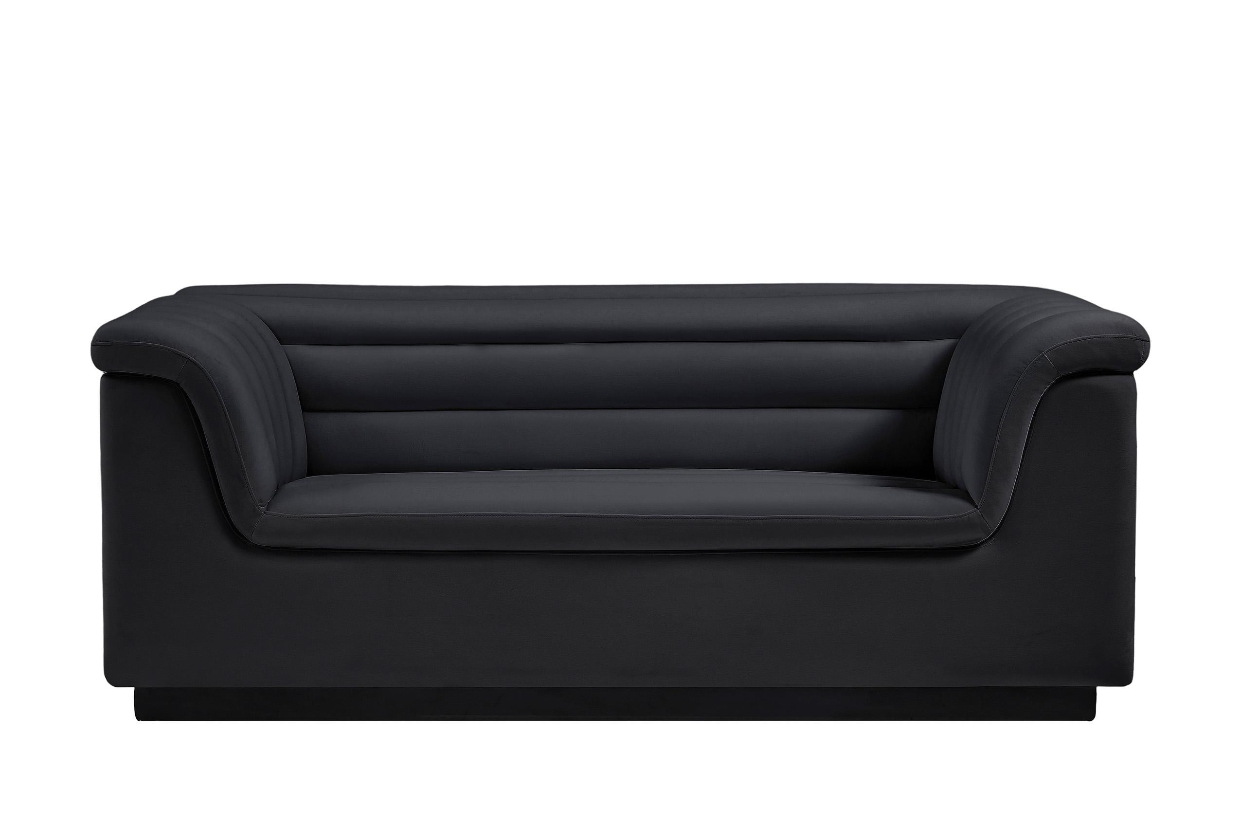 

    
 Shop  Black Velvet Channel Tufted Sofa Set 2Pcs CASCADE 192Black-S Meridian Modern

